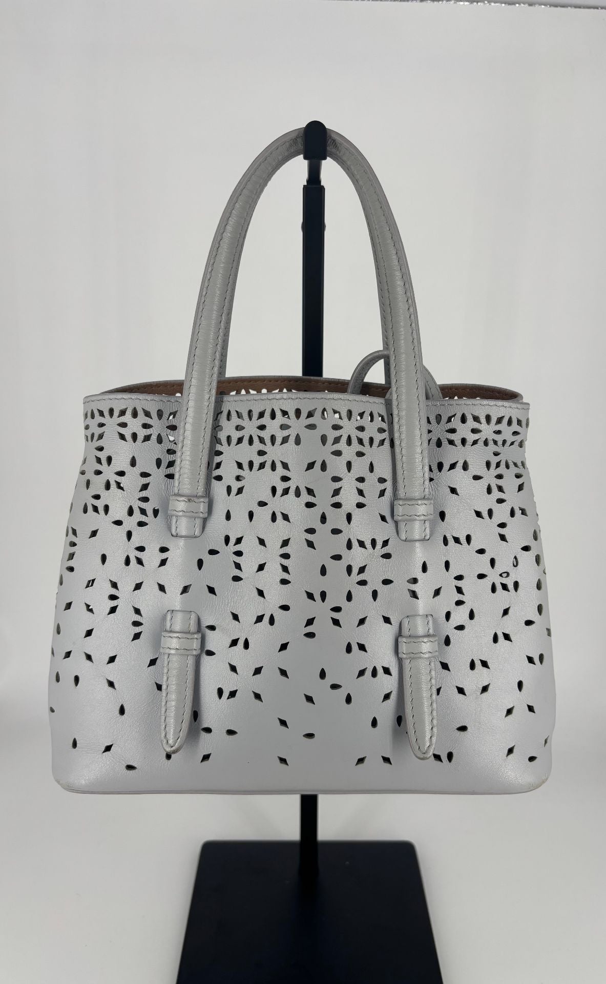 Sky blue openwork mini bag – Alaïa
