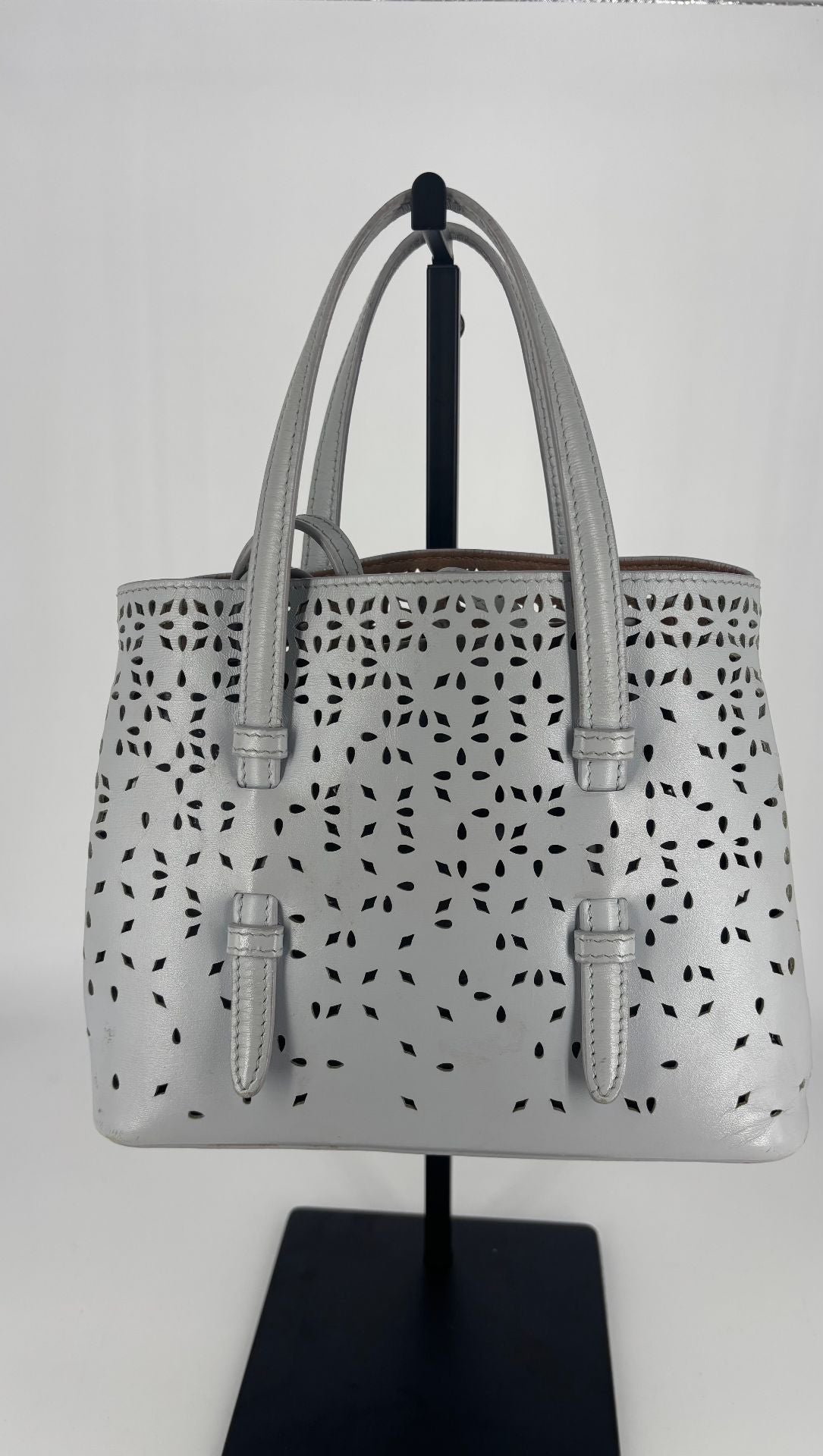Sky blue openwork mini bag – Alaïa-13