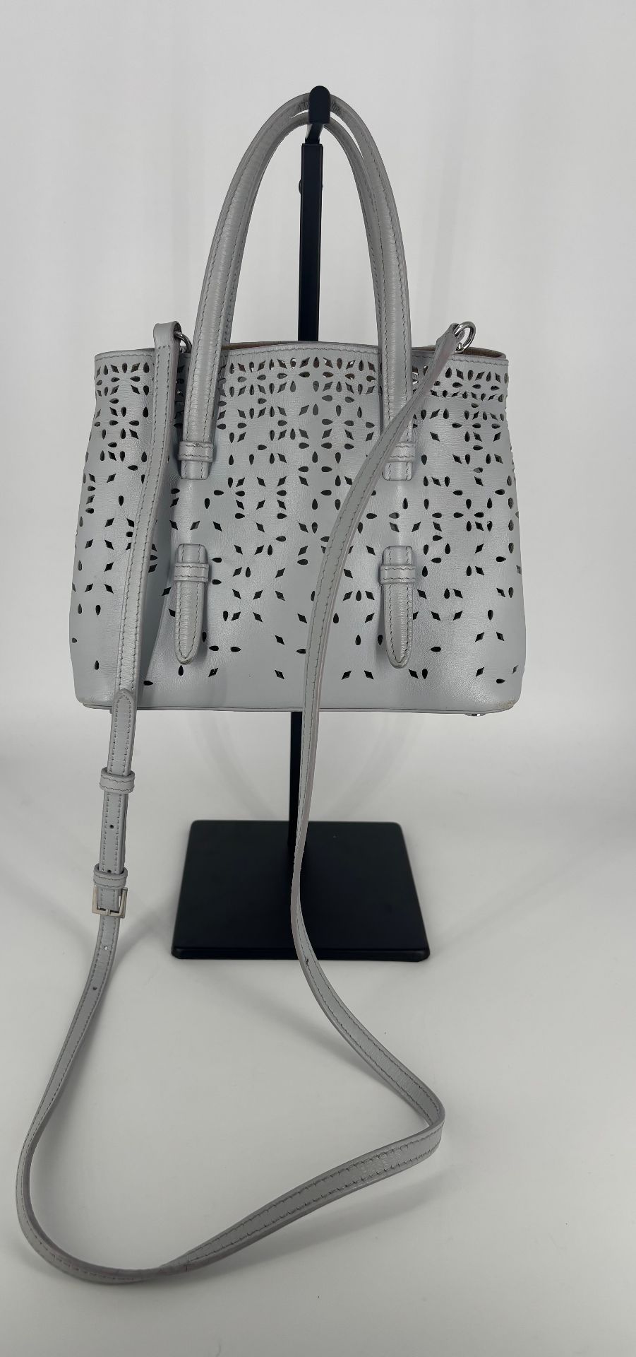 Sky blue openwork mini bag – Alaïa-14