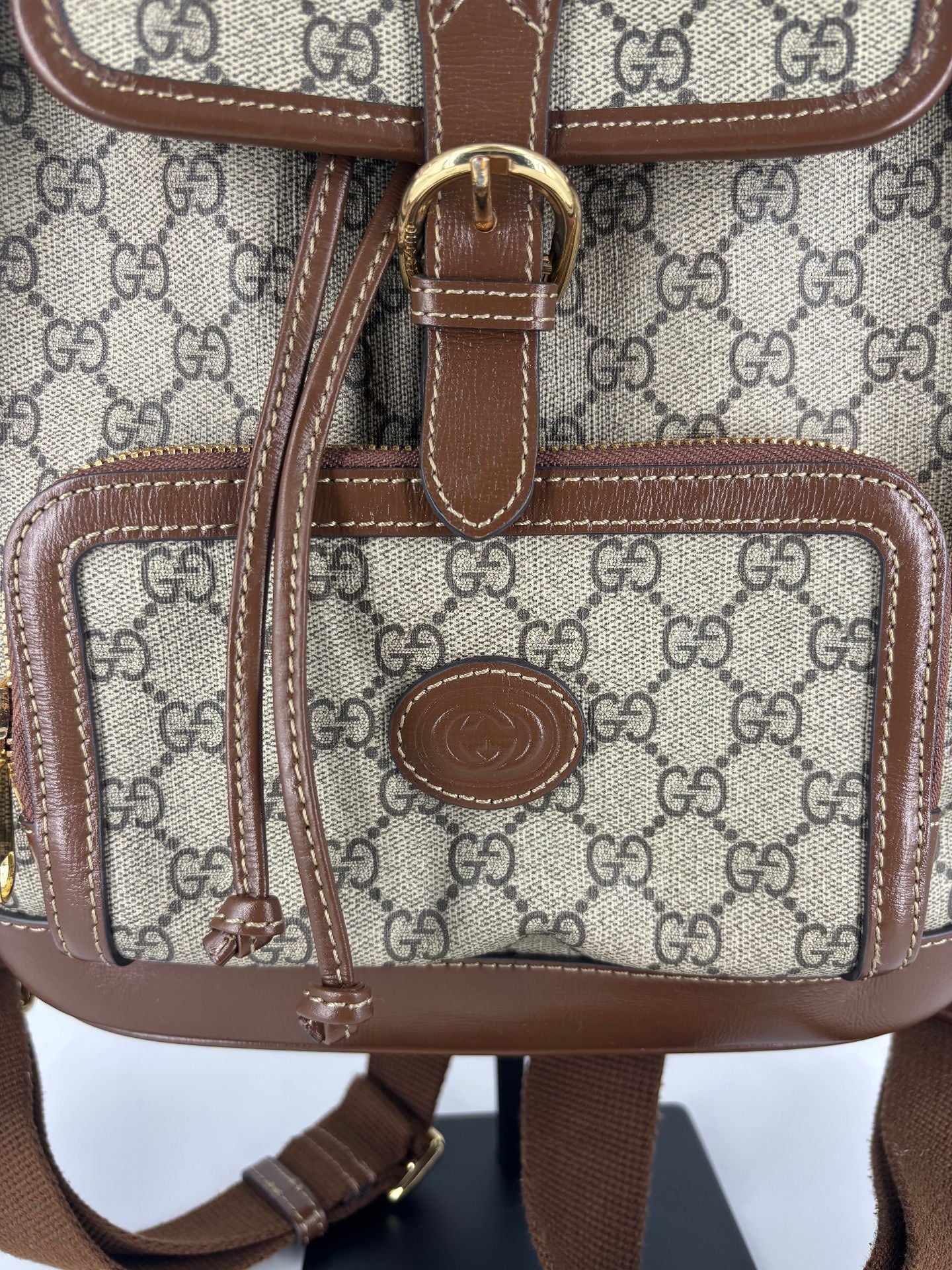 GG Supreme Interlocking G Beige & Brown Backpack - Gucci-6