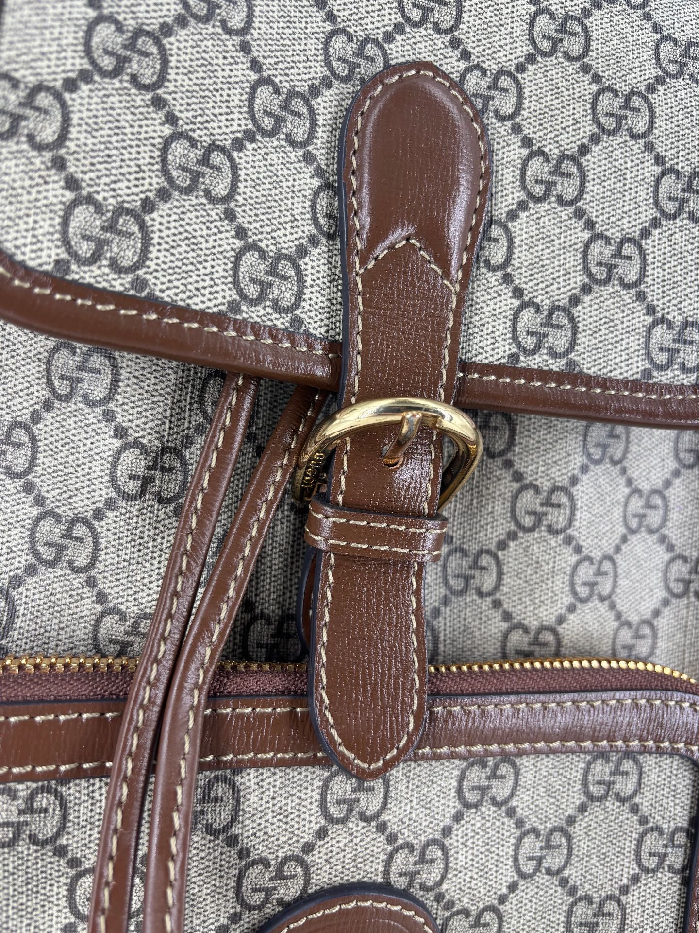 GG Supreme Interlocking G Beige & Brown Backpack - Gucci-7