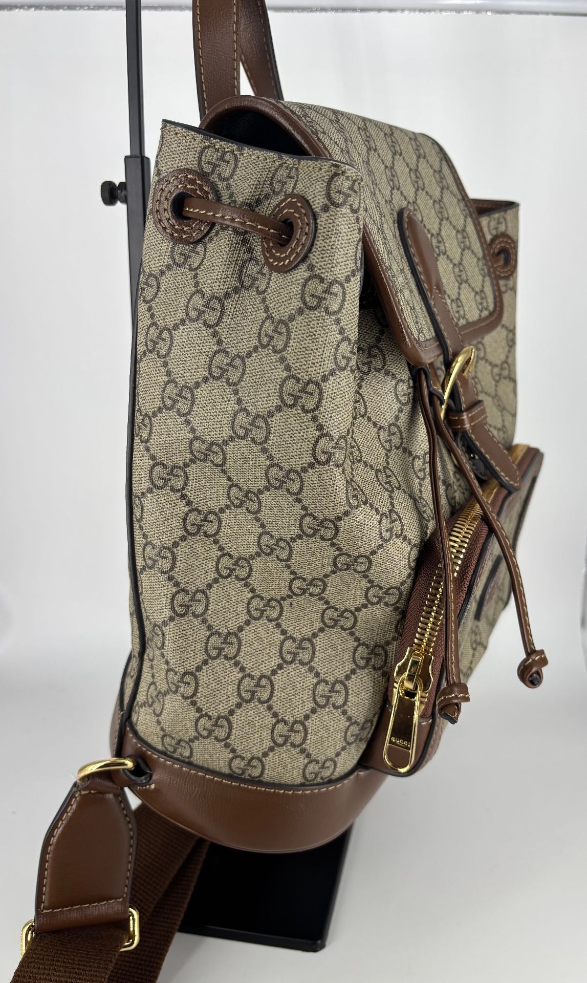 GG Supreme Interlocking G Beige & Brown Backpack - Gucci-8