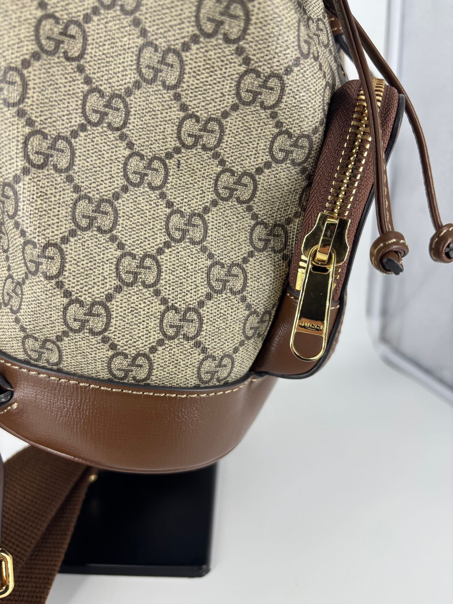 GG Supreme Interlocking G Beige & Brown Backpack - Gucci-10