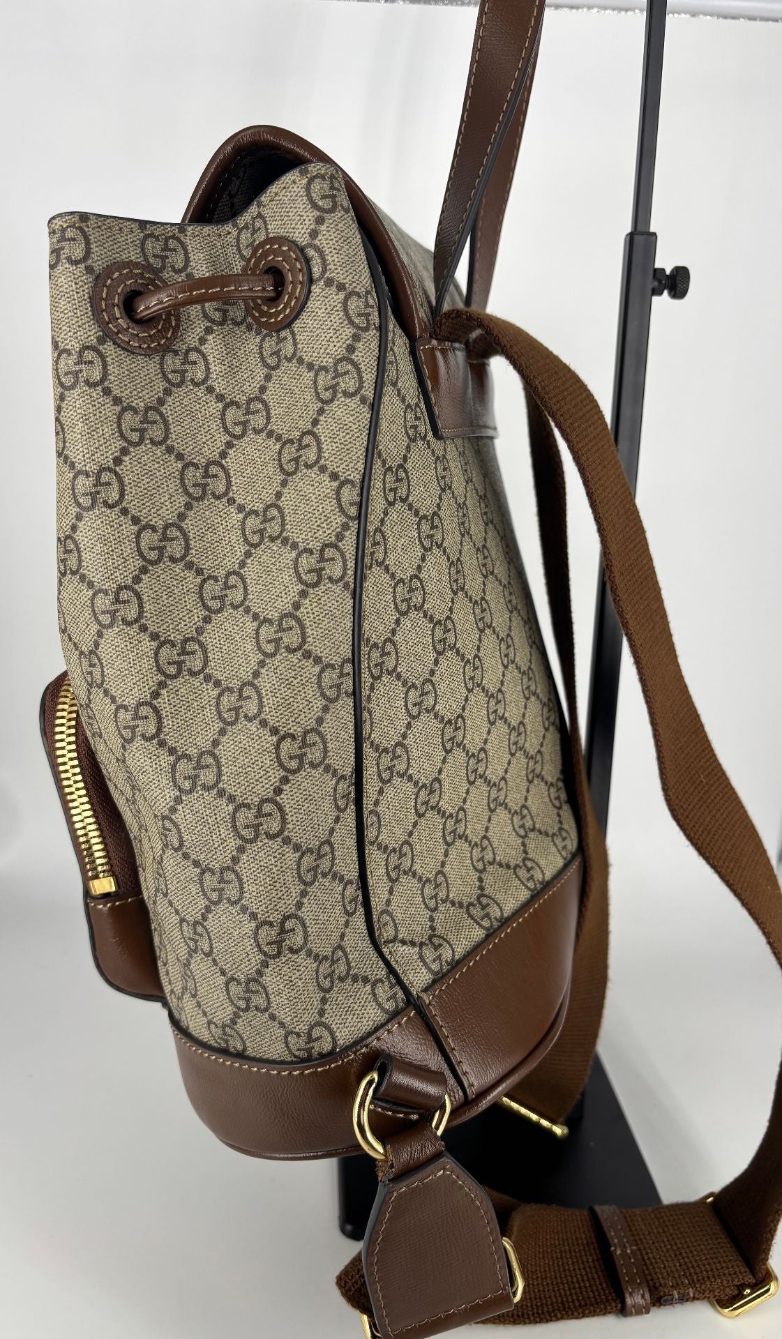 GG Supreme Interlocking G Beige & Brown Backpack - Gucci-11