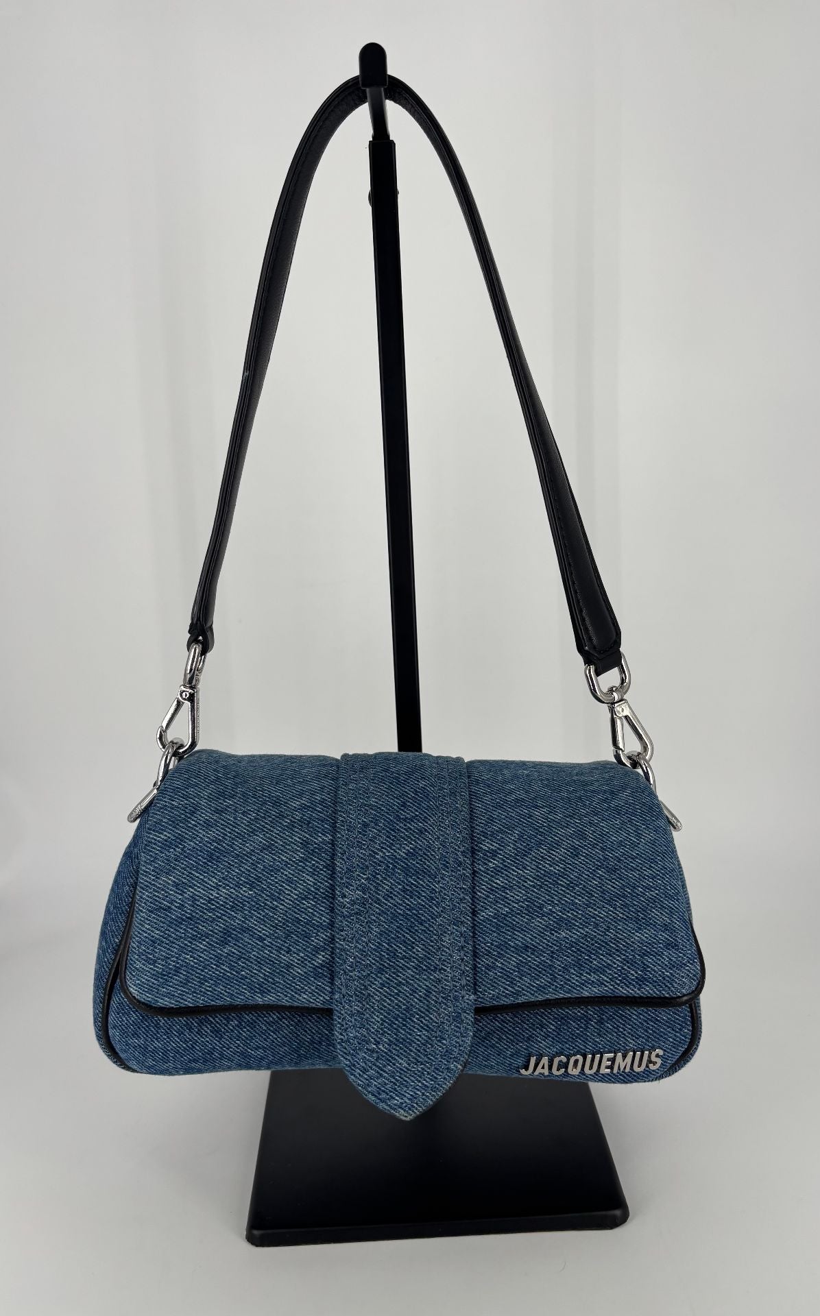 Sac Jacquemus Le Bambimou denim bleu – Baguette coussinée SS25-2