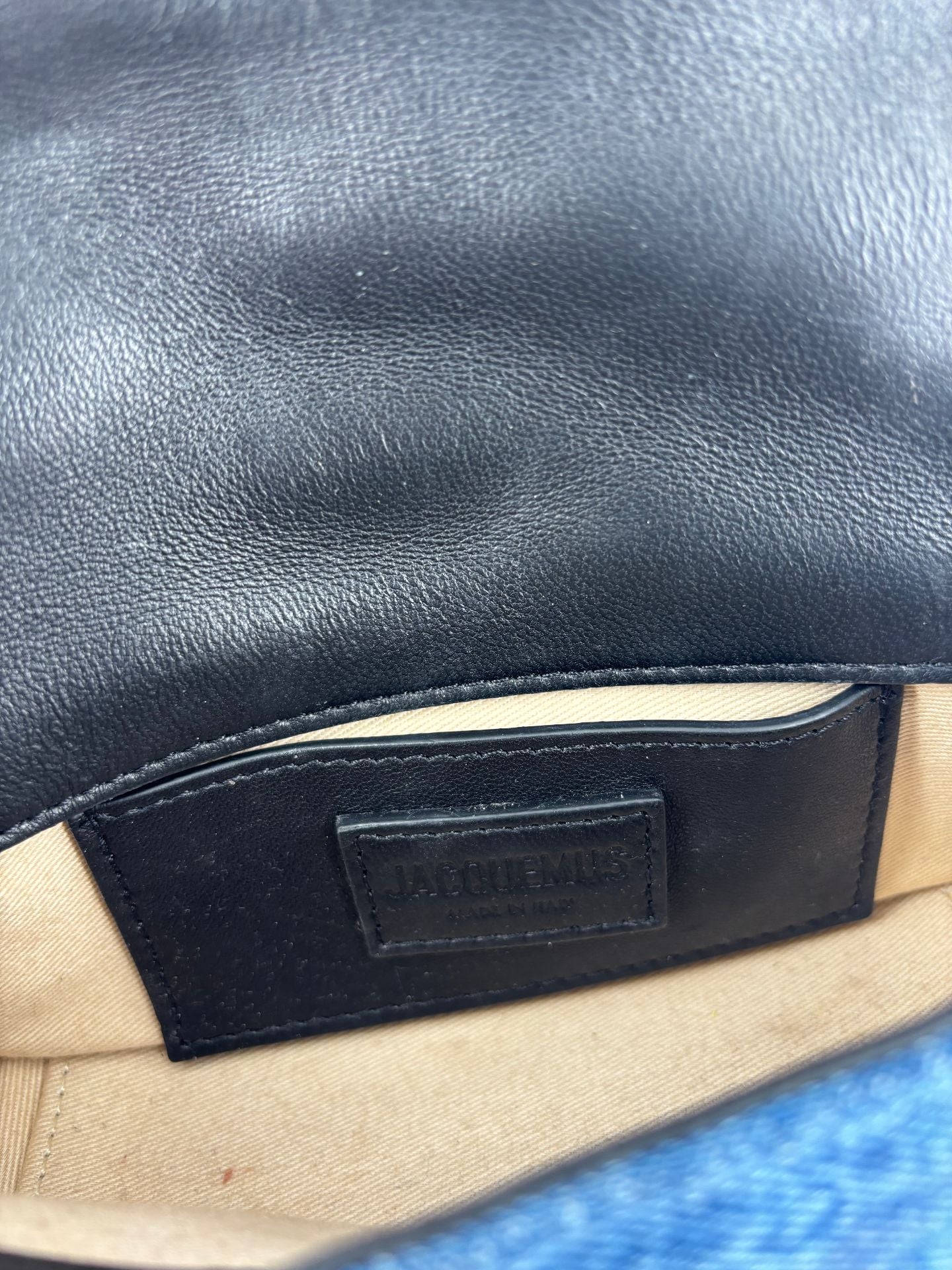 Sac Jacquemus Le Bambimou denim bleu – Baguette coussinée SS25-11