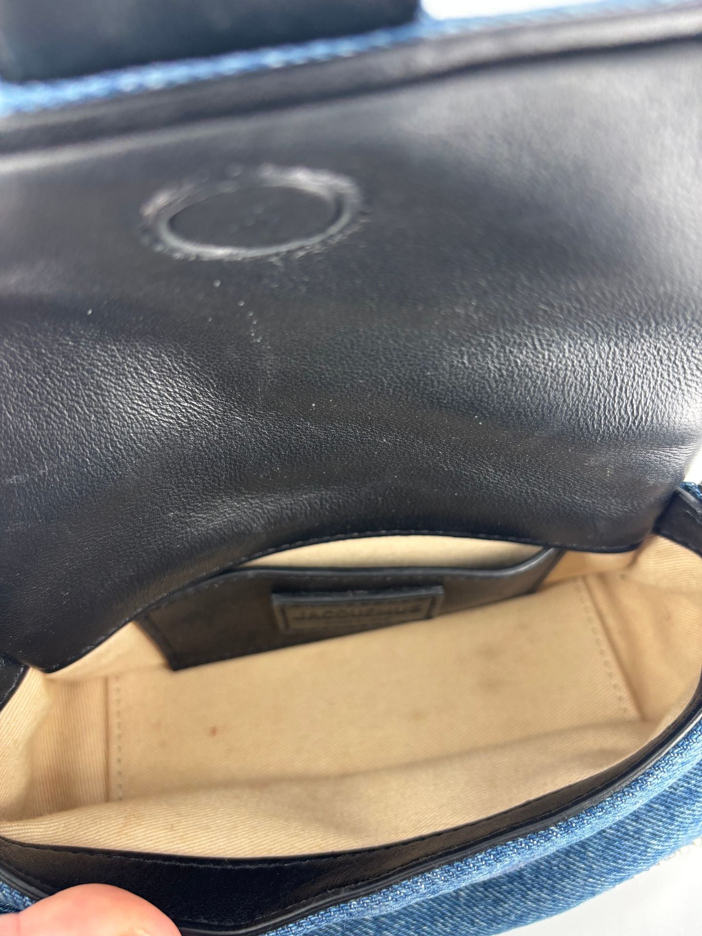 Sac Jacquemus Le Bambimou denim bleu – Baguette coussinée SS25-12