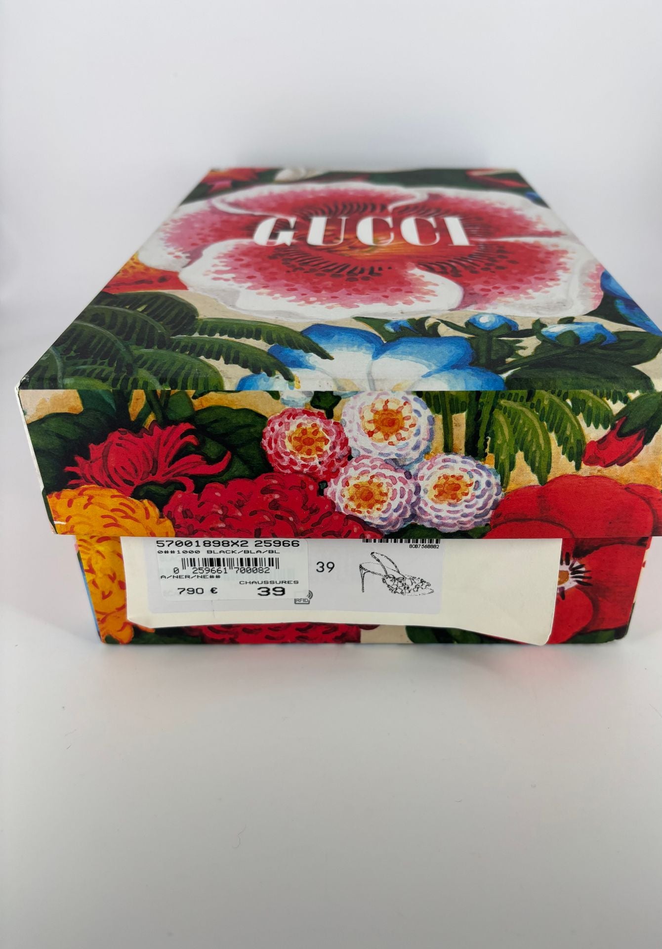 Escarpins satin noir volant tulle – Gucci – T. 39-6