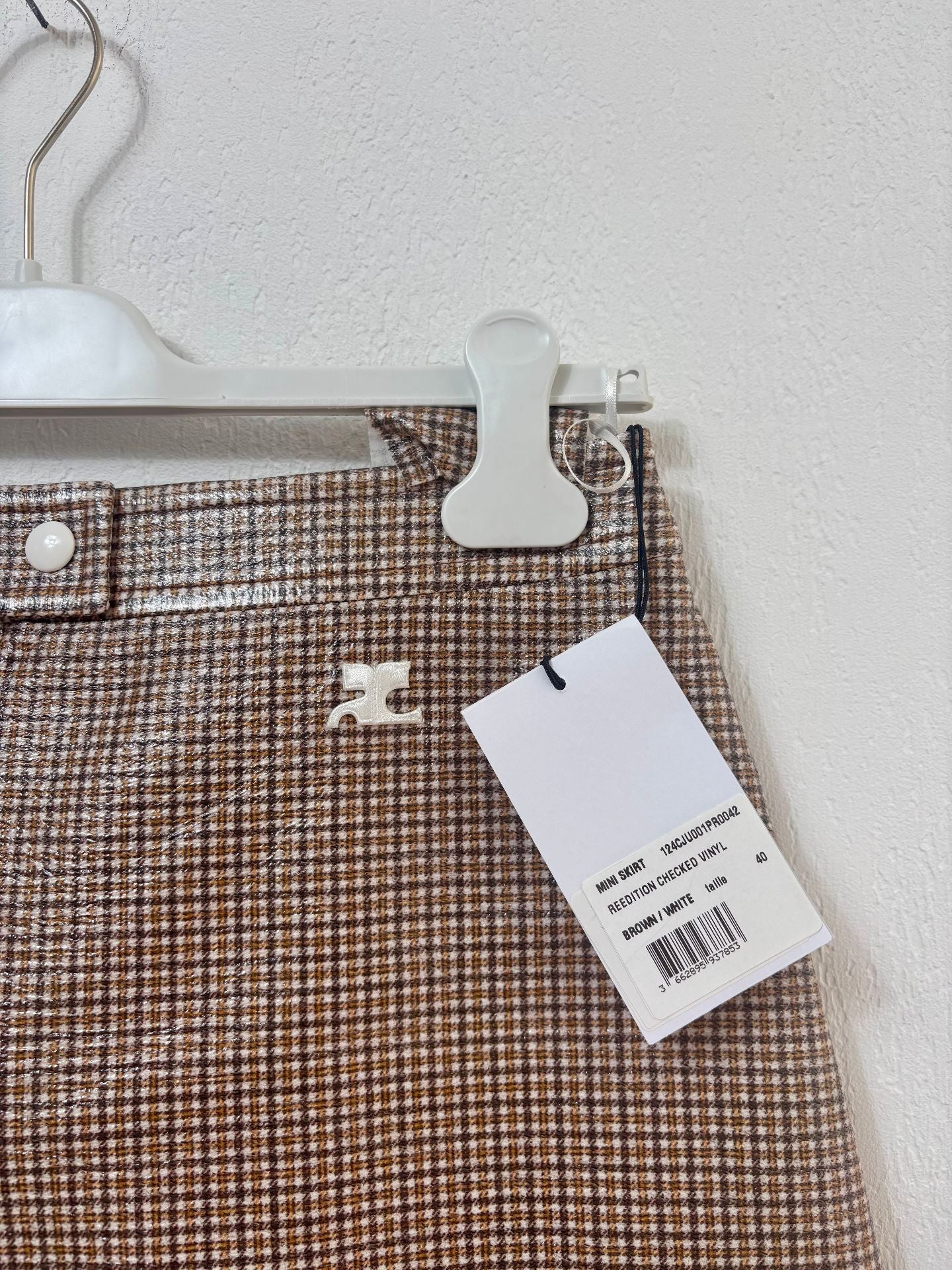 Minijupe Courrèges Réédition vinyle carreaux – T.40 – Neuve-2