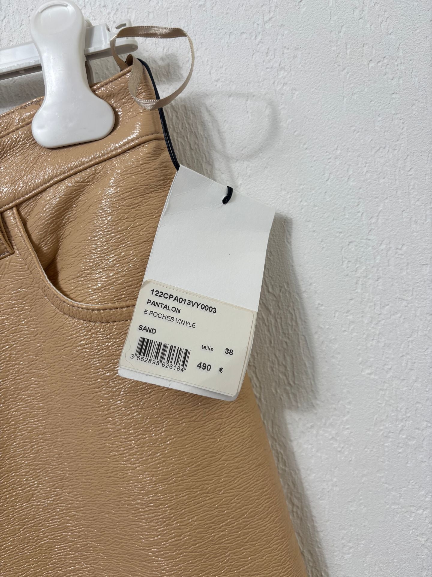 Pantalon Courrèges Réédition 5 Poches vinyle camel – T.38 – Neuf-2