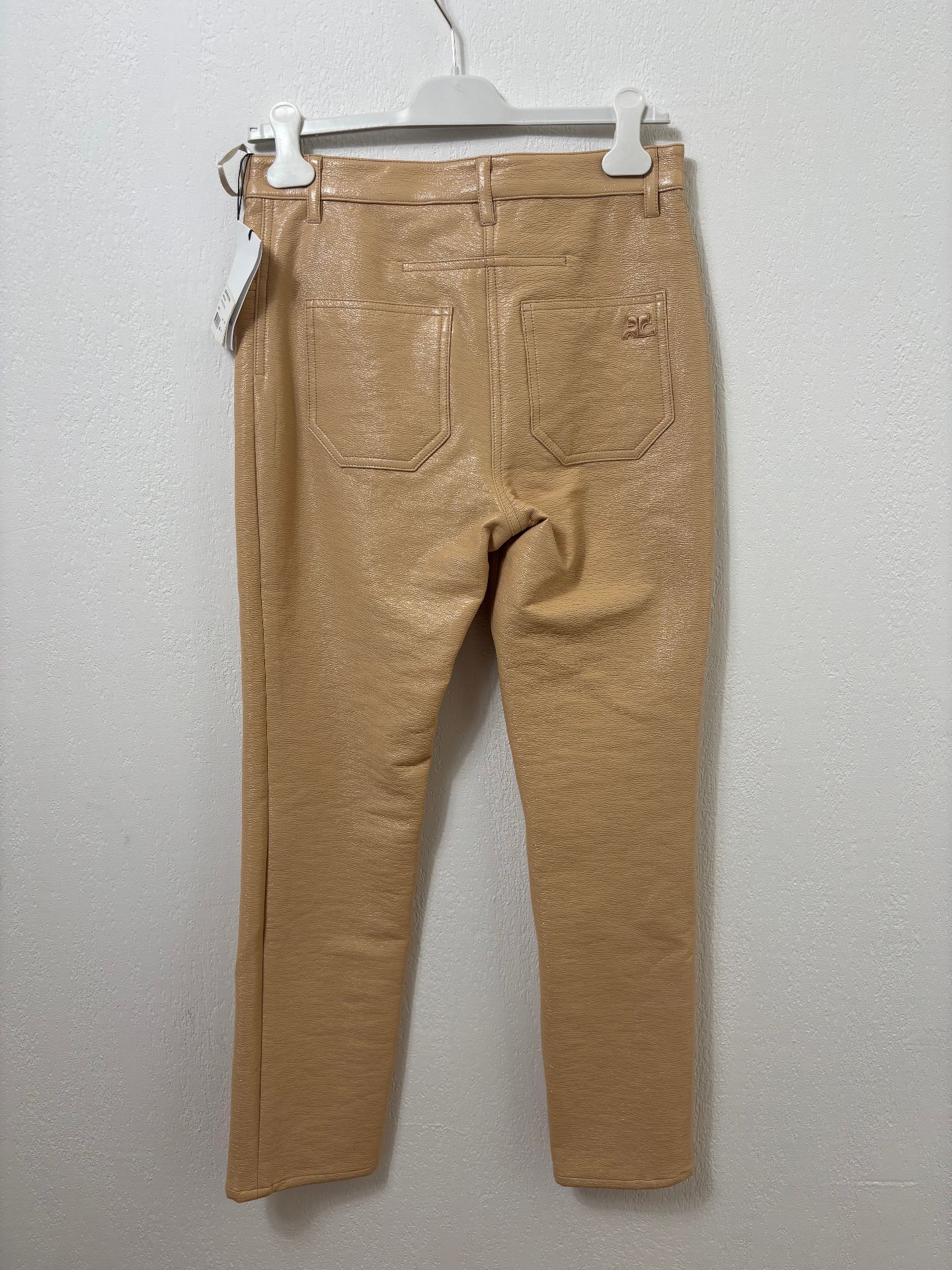 Pantalon Courrèges Réédition 5 Poches vinyle camel – T.38 – Neuf-4