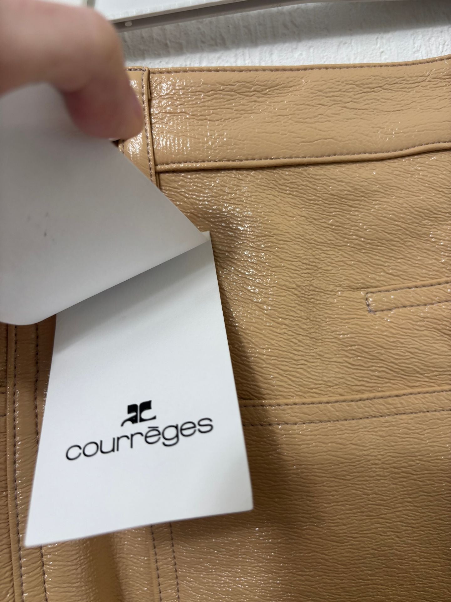 Pantalon Courrèges Réédition 5 Poches vinyle camel – T.38 – Neuf-6
