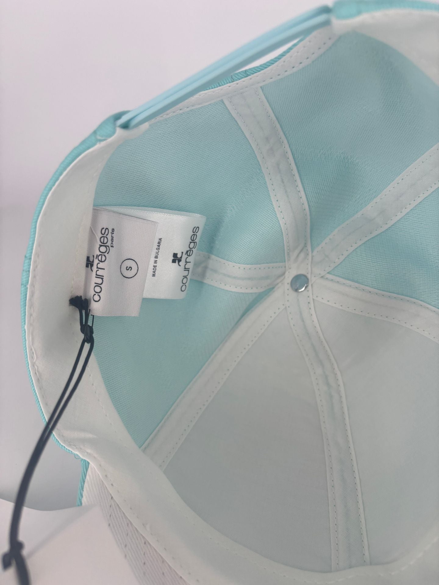 Casquette Courrèges Signature Cotton turquoise – logo AC – T.S – Neuve-8