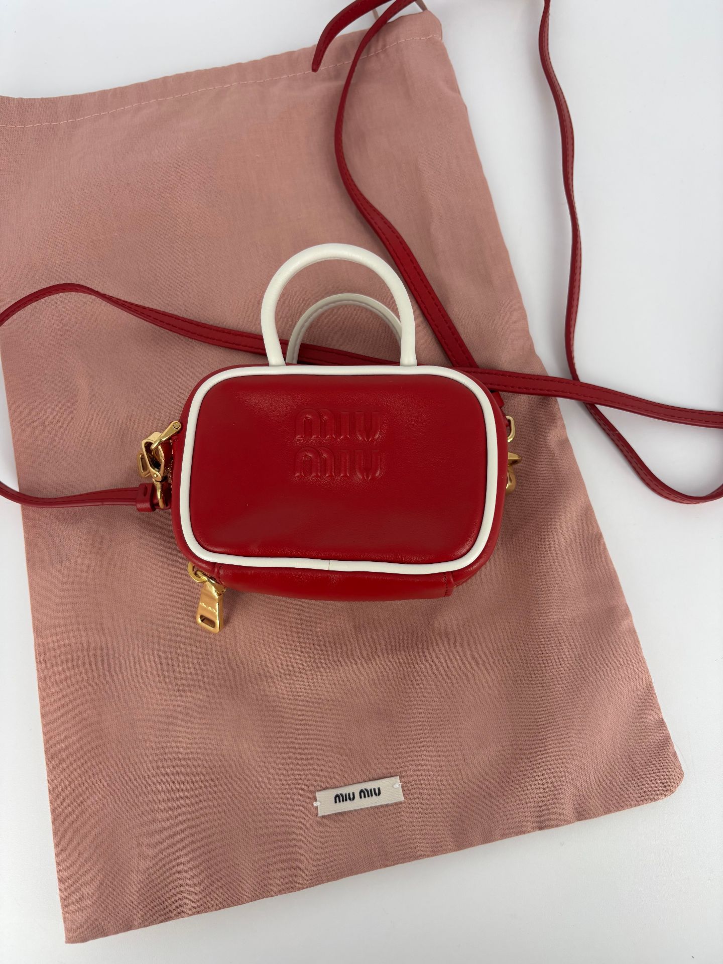 Miu Miu – Micro-bag Beau cuir de veau rouge-2