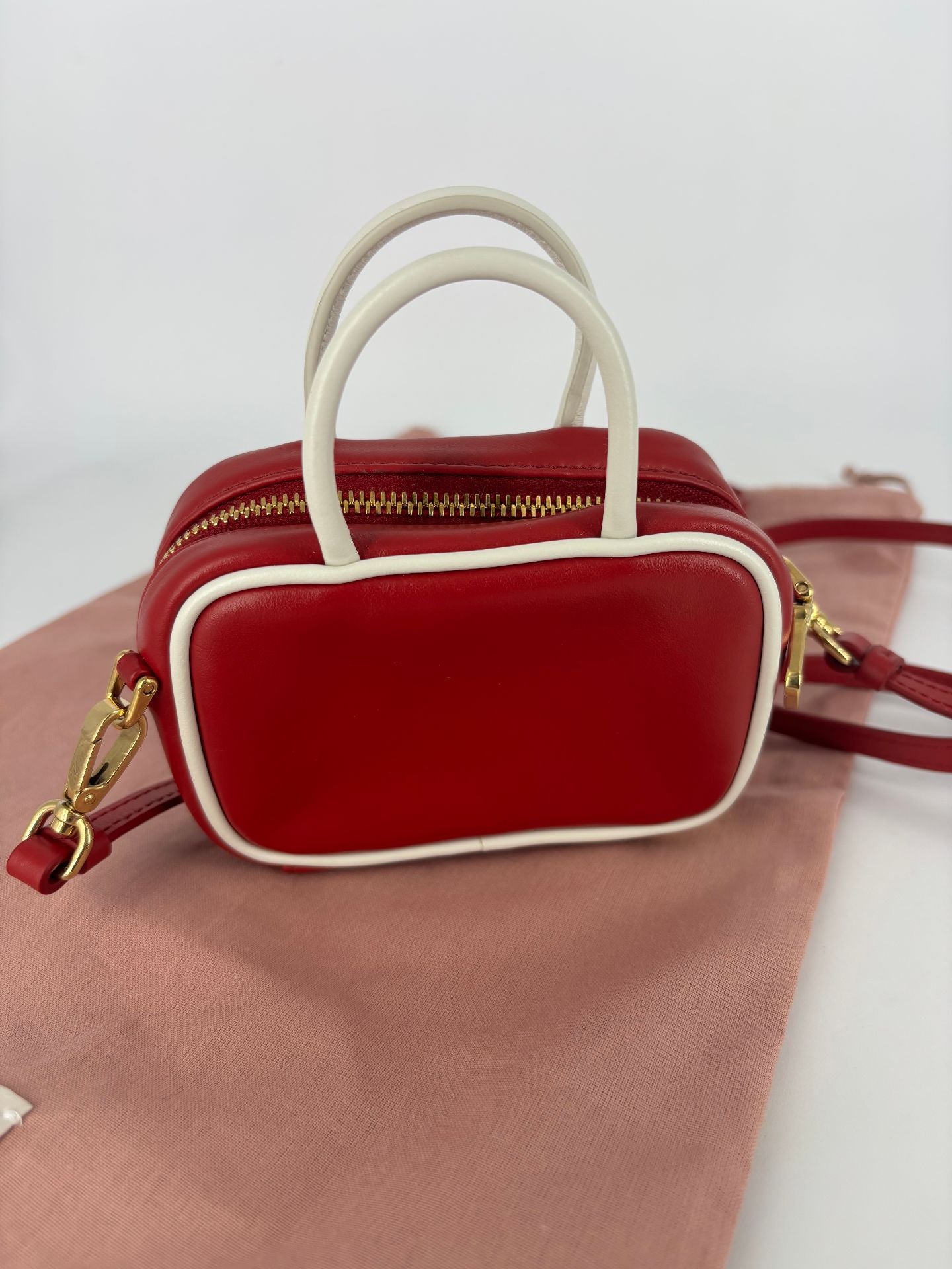 Miu Miu – Micro-bag Beau cuir de veau rouge-7