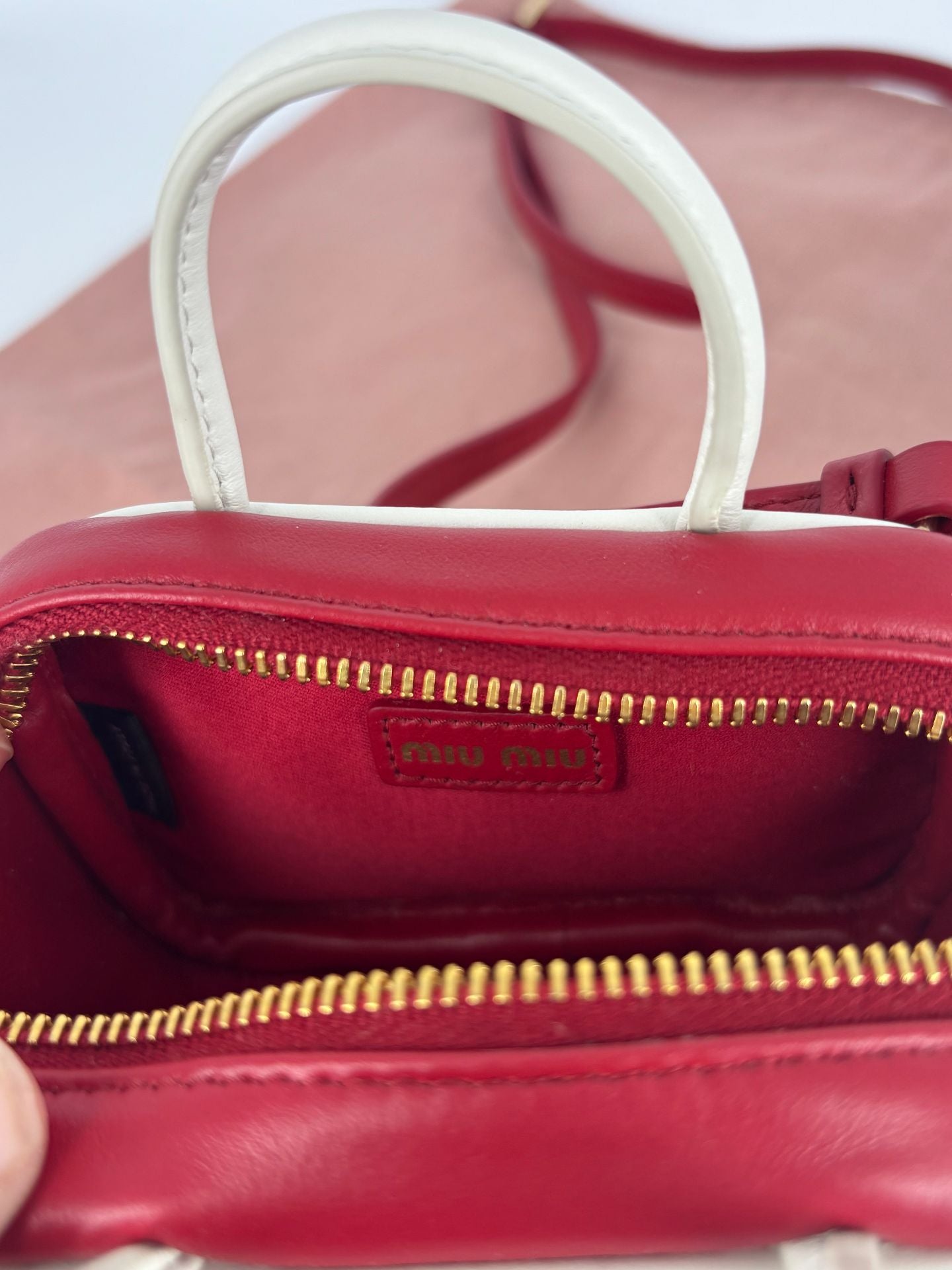 Miu Miu – Micro-bag Beau cuir de veau rouge-9
