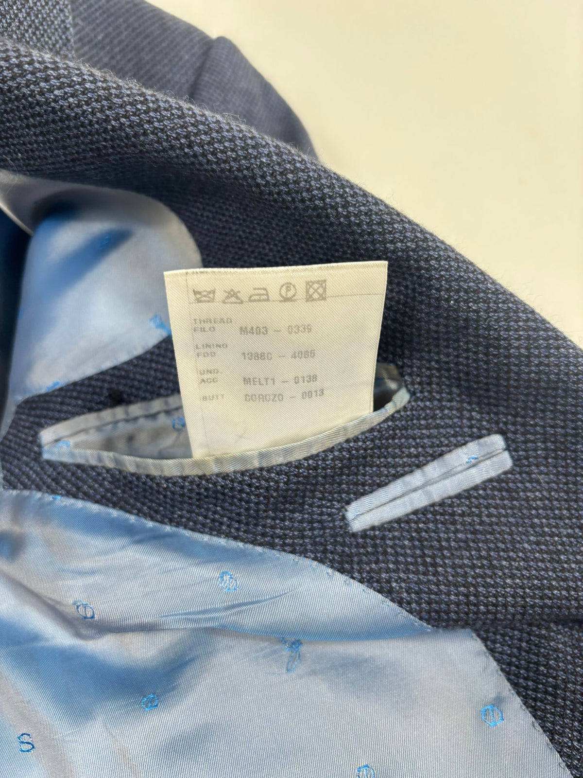 Blazer Francesco Smalto cachemire soie bleu marine chiné – Taille 56-4