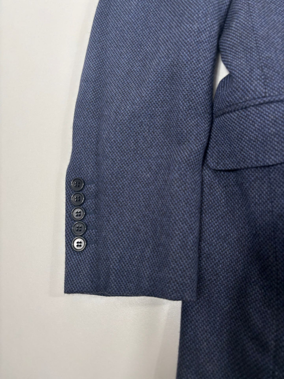 Blazer Francesco Smalto cachemire soie bleu marine chiné – Taille 56-7