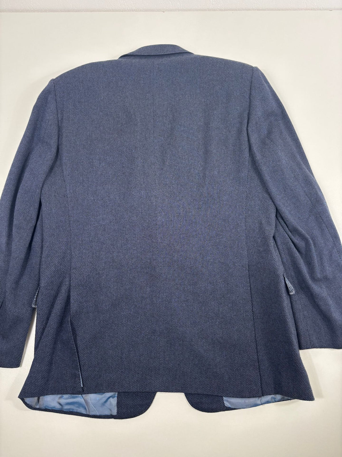 Blazer Francesco Smalto cachemire soie bleu marine chiné – Taille 56-9