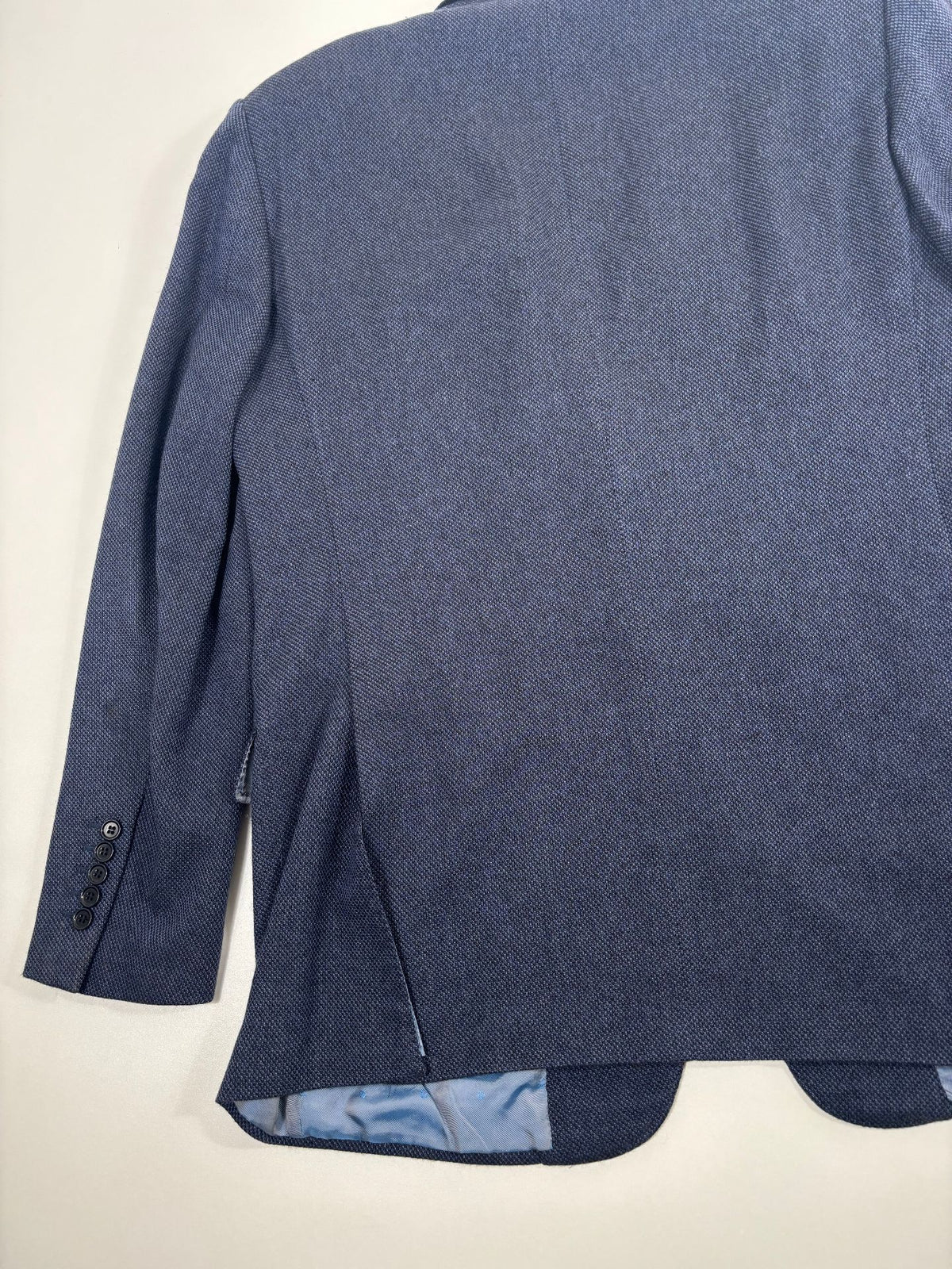 Blazer Francesco Smalto cachemire soie bleu marine chiné – Taille 56-10