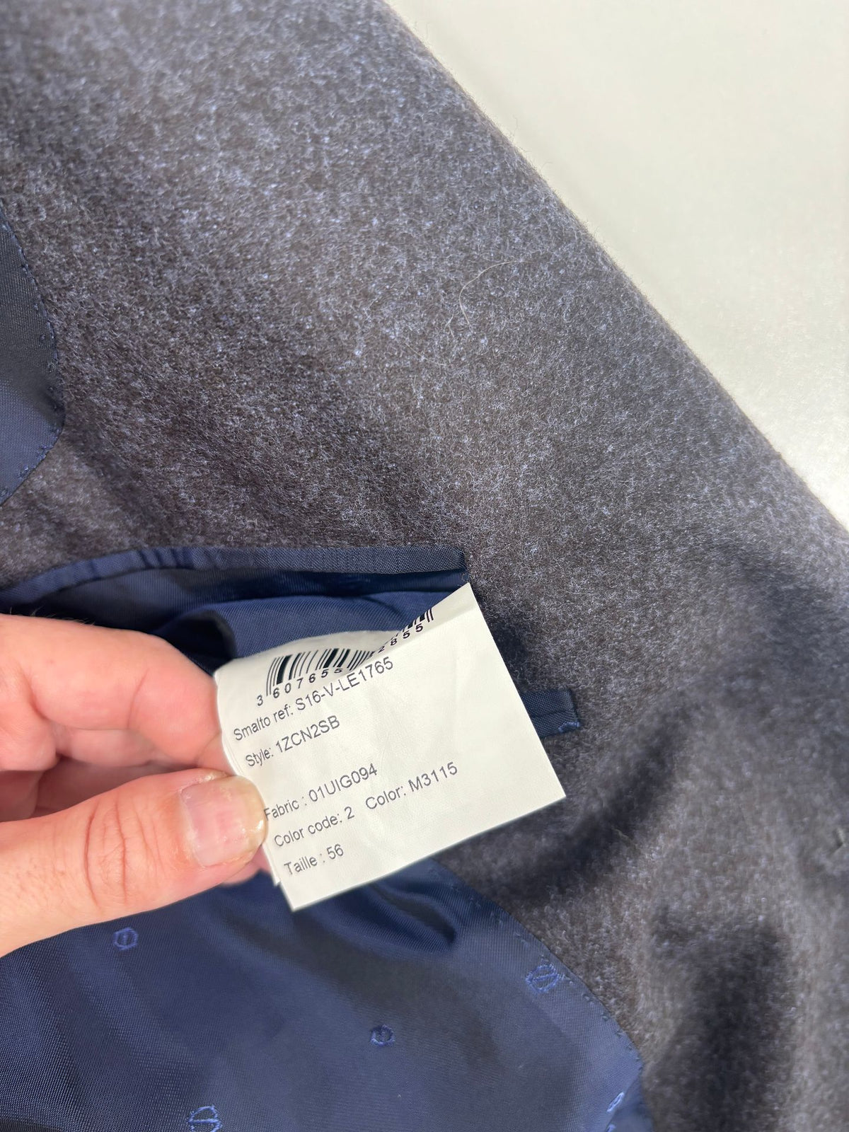 Blazer Francesco Smalto laine feutrée gris chiné – Taille 56-5