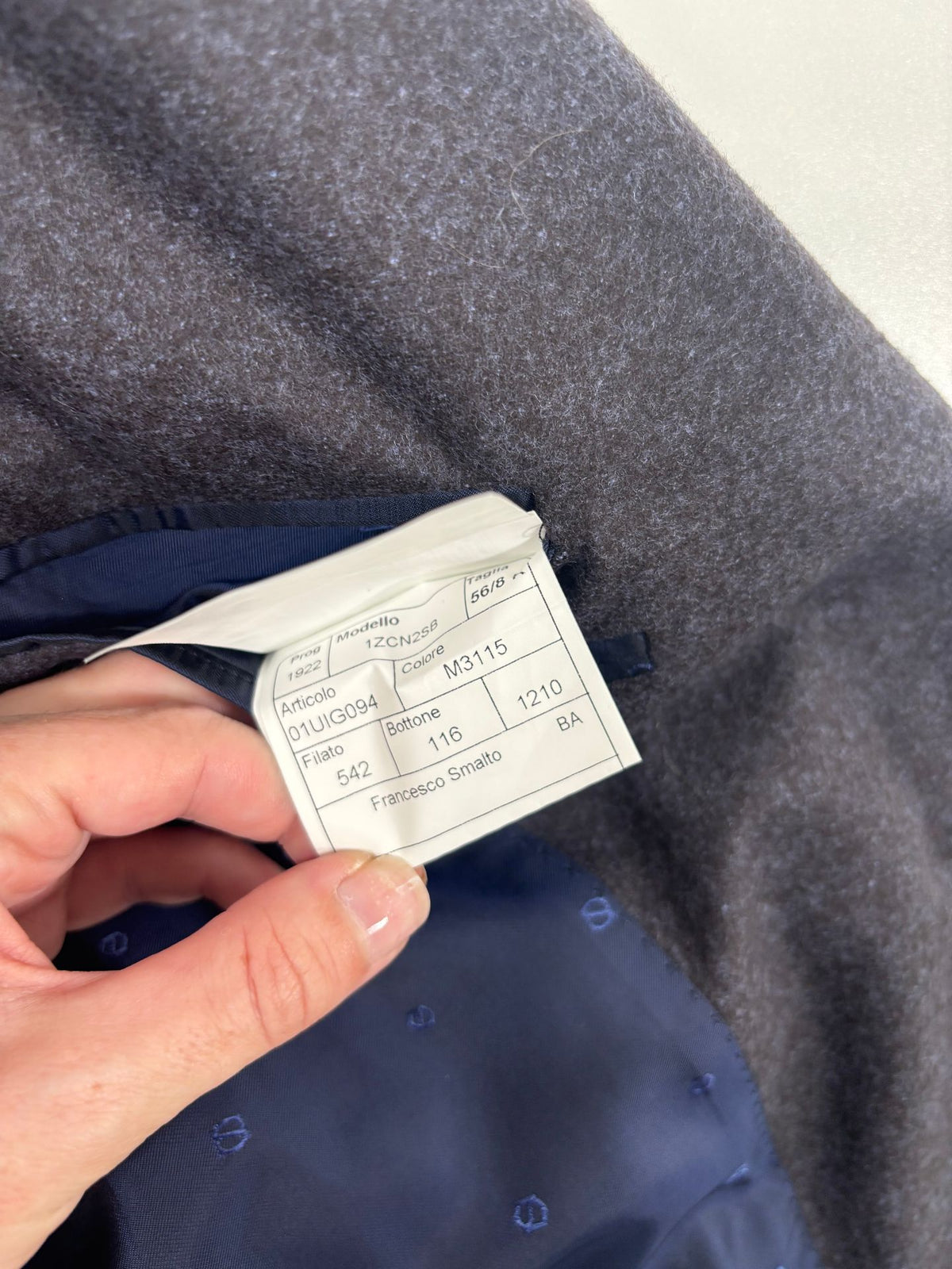 Blazer Francesco Smalto laine feutrée gris chiné – Taille 56-6