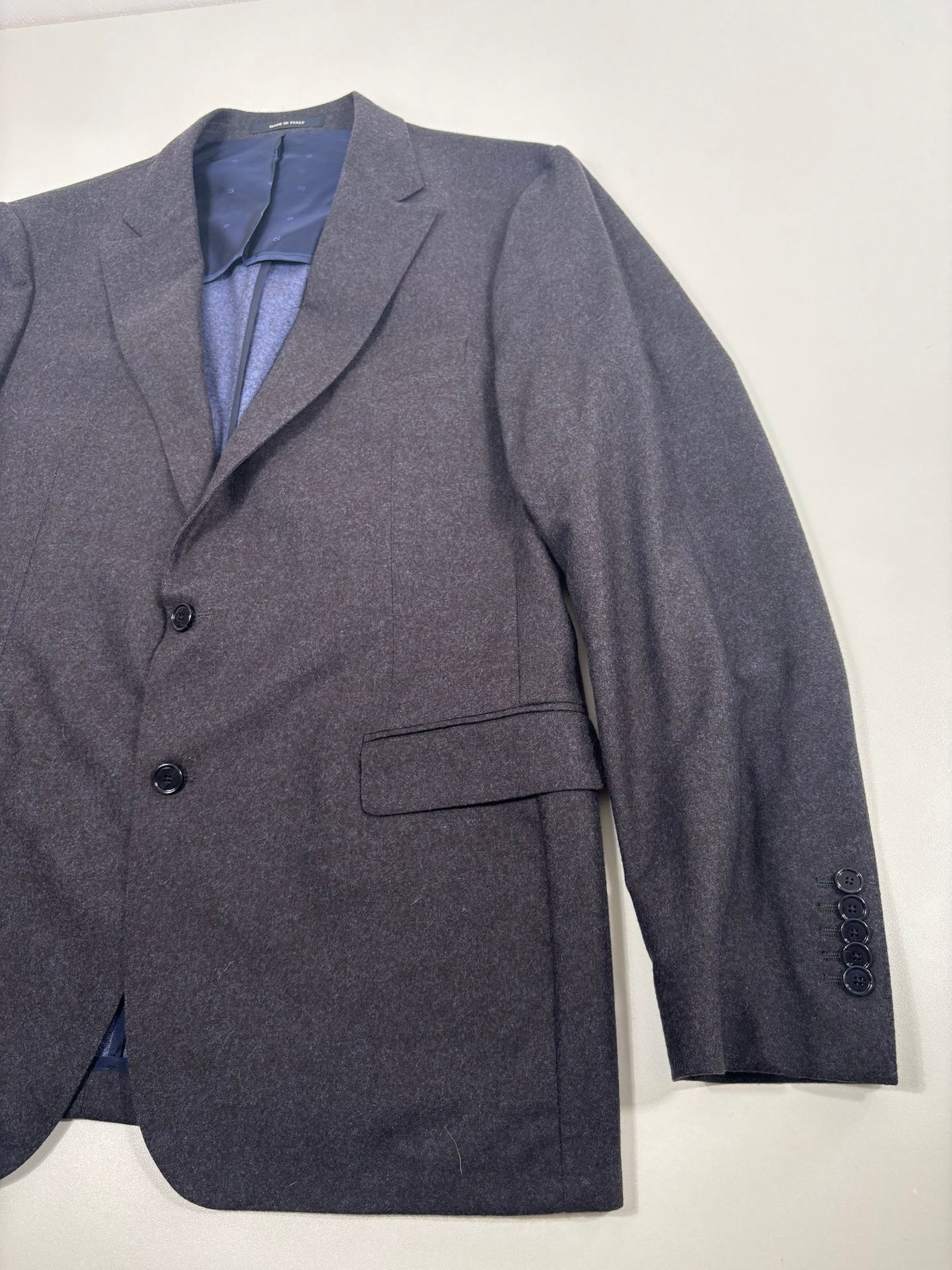Blazer Francesco Smalto laine feutrée gris chiné – Taille 56-3