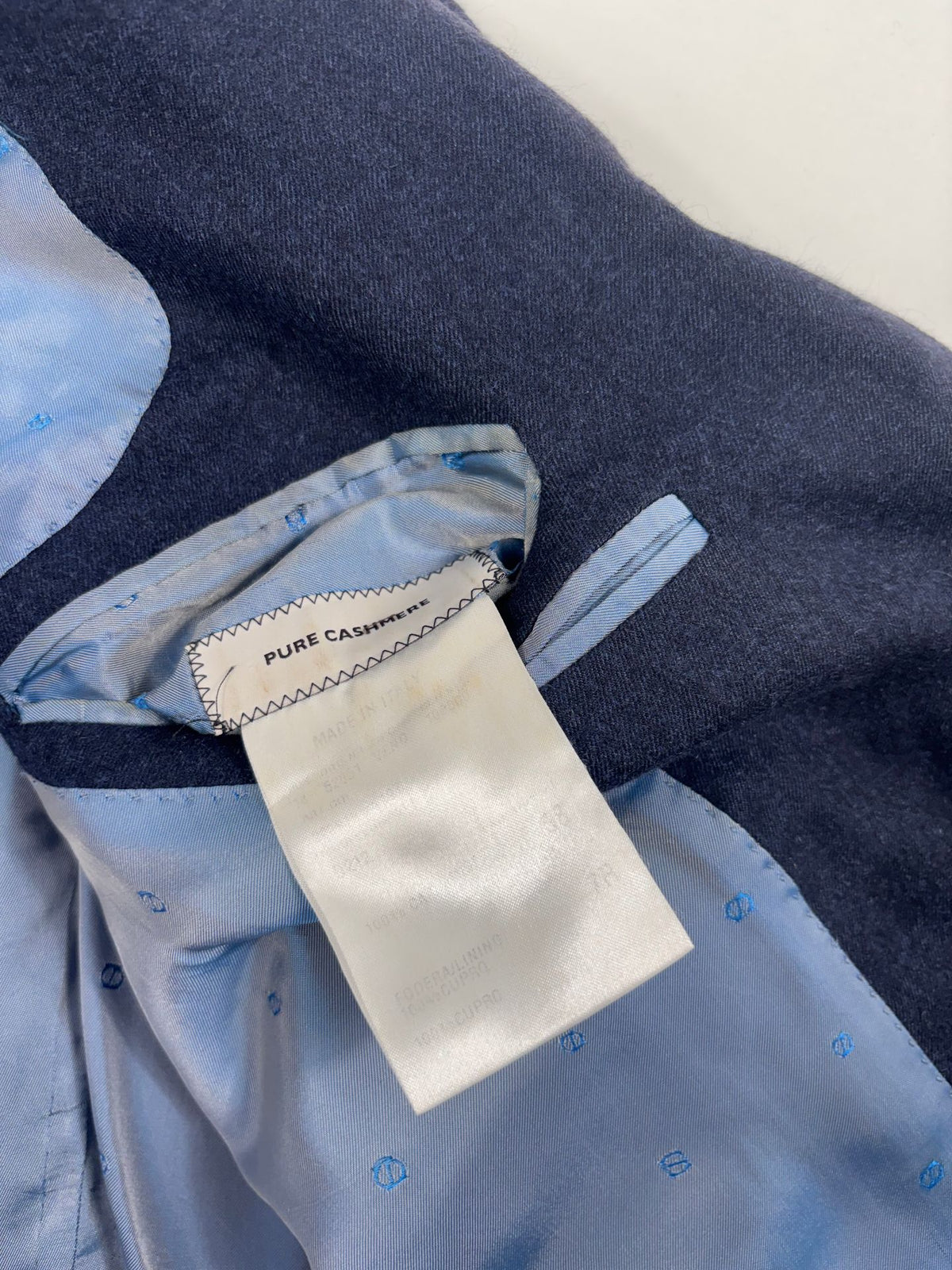 Blazer Smalto cachemire pur bleu marine chiné – Taille 56-3