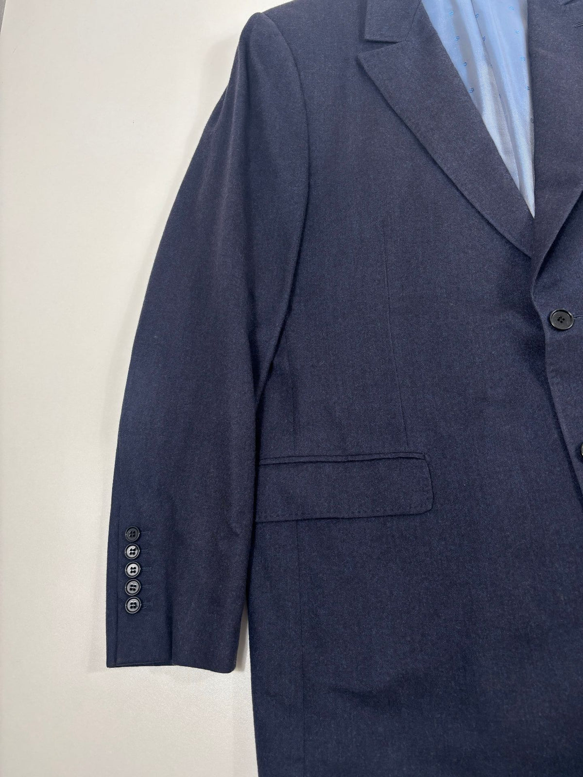 Blazer Smalto cachemire pur bleu marine chiné – Taille 56-5
