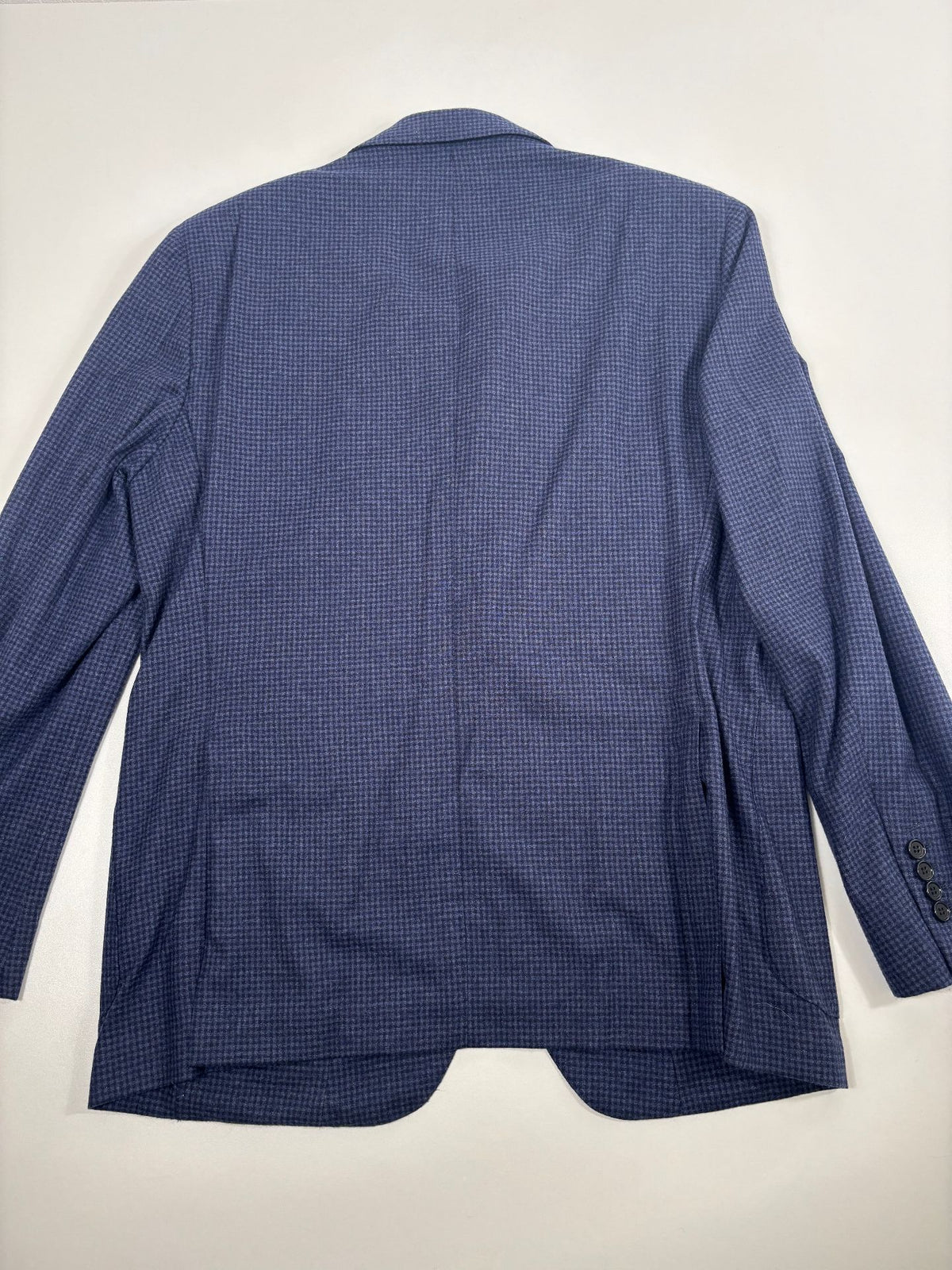 Blazer Smalto cachemire soie vichy bleu chiné – Taille 56-8