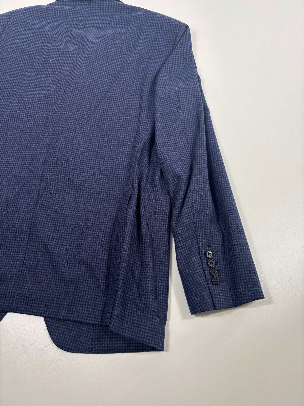 Blazer Smalto cachemire soie vichy bleu chiné – Taille 56-9