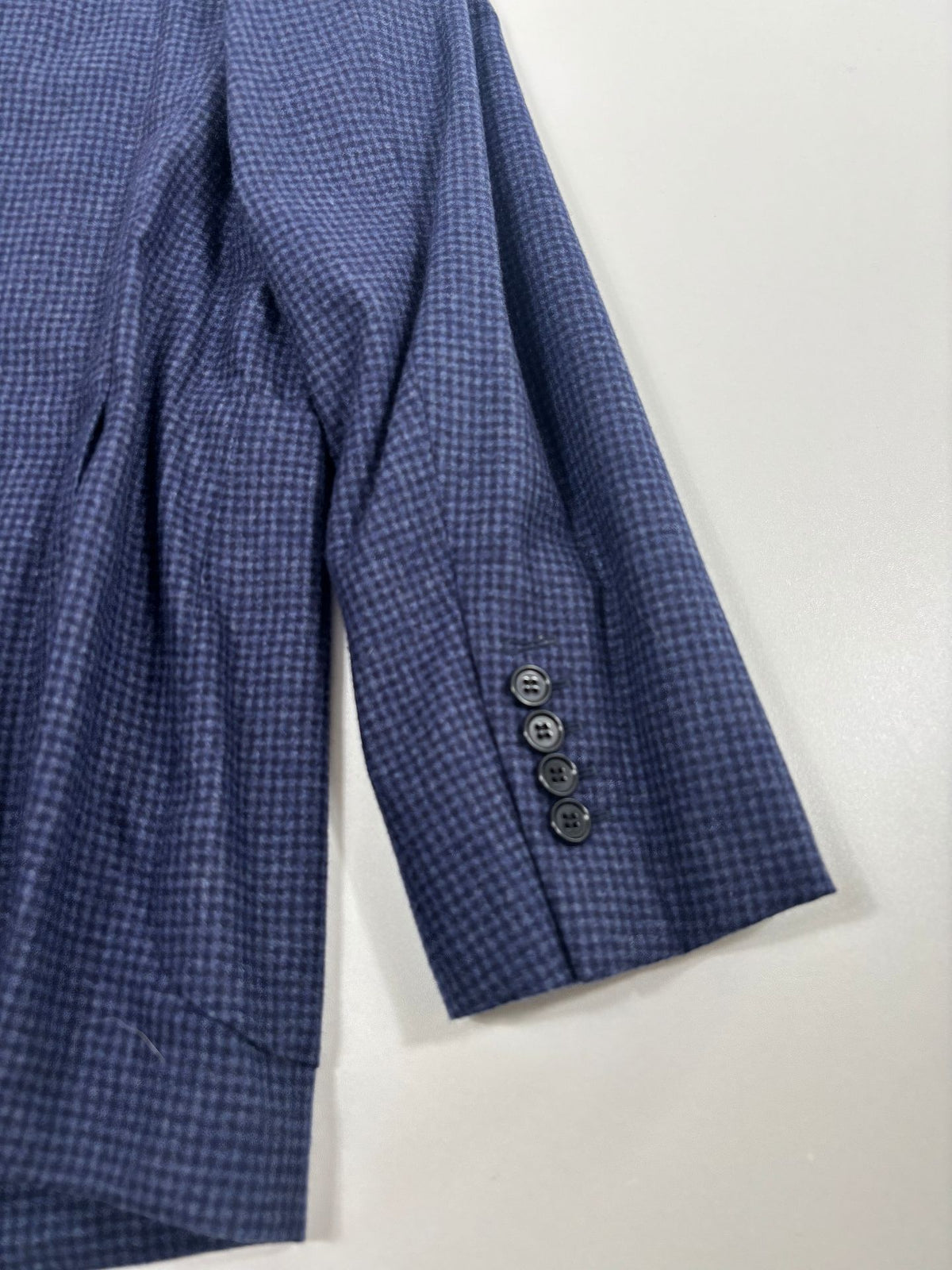 Blazer Smalto cachemire soie vichy bleu chiné – Taille 56-10