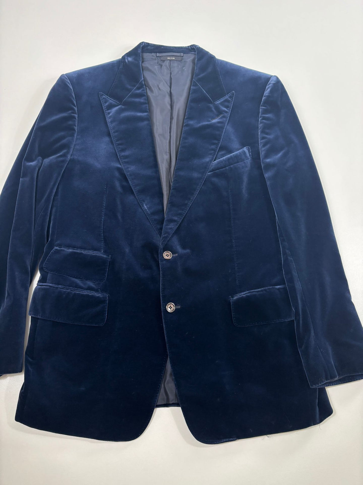 Veste blazer velours coton bleu marine – Tom Ford – Taille FR 46-6