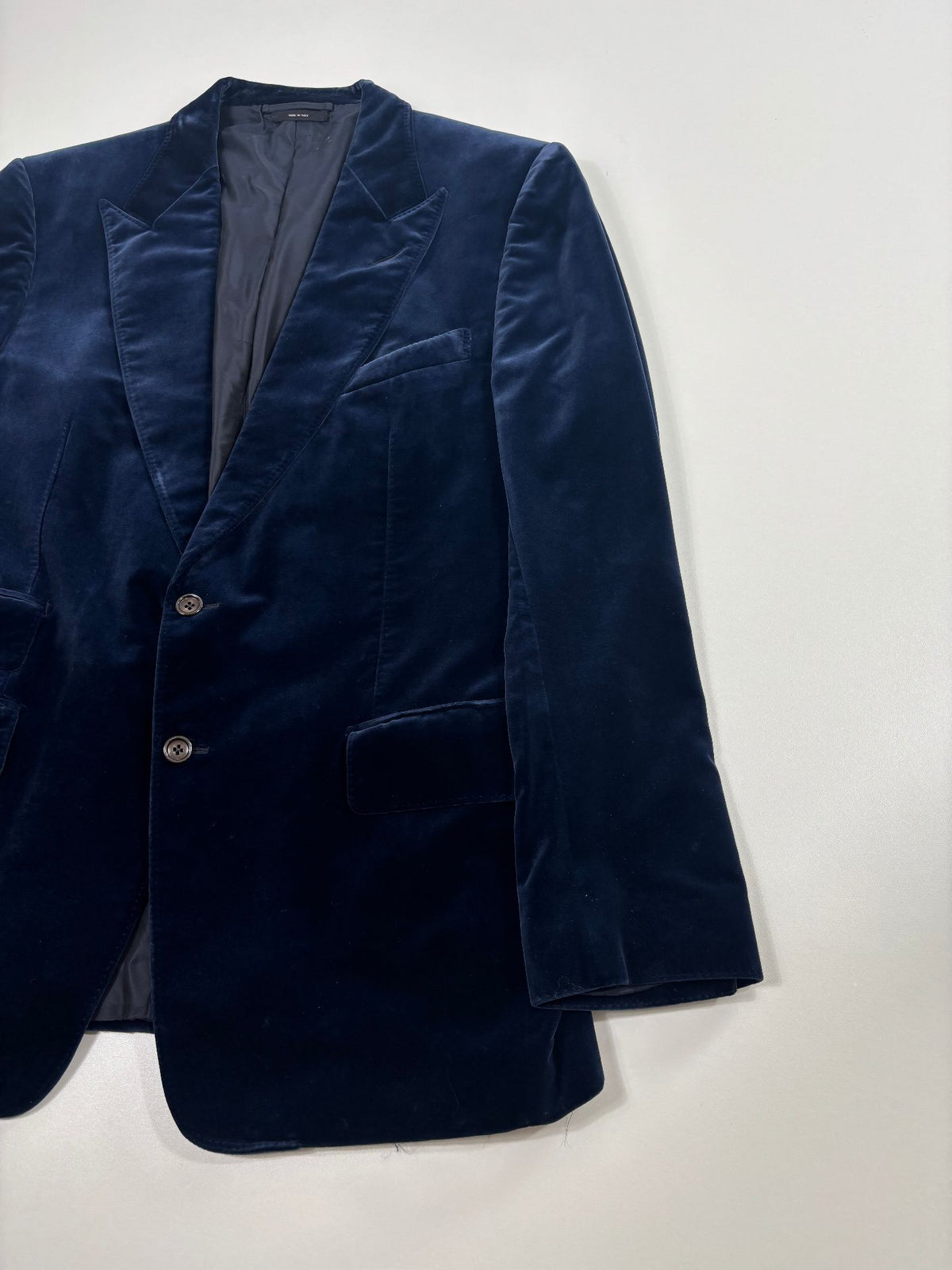 Veste blazer velours coton bleu marine – Tom Ford – Taille FR 46-4