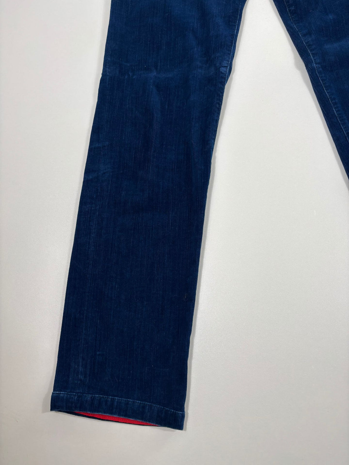 Pantalon cinq poches Kiton velours côtelé bleu indigo – Taille FR 48-6