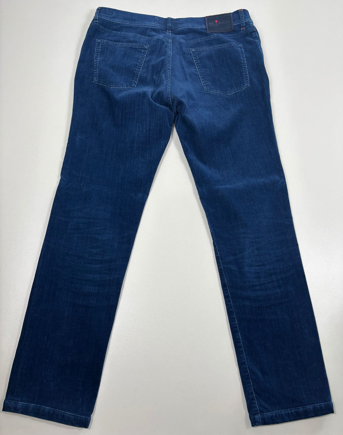 Pantalon cinq poches Kiton velours côtelé bleu indigo – Taille FR 48-8