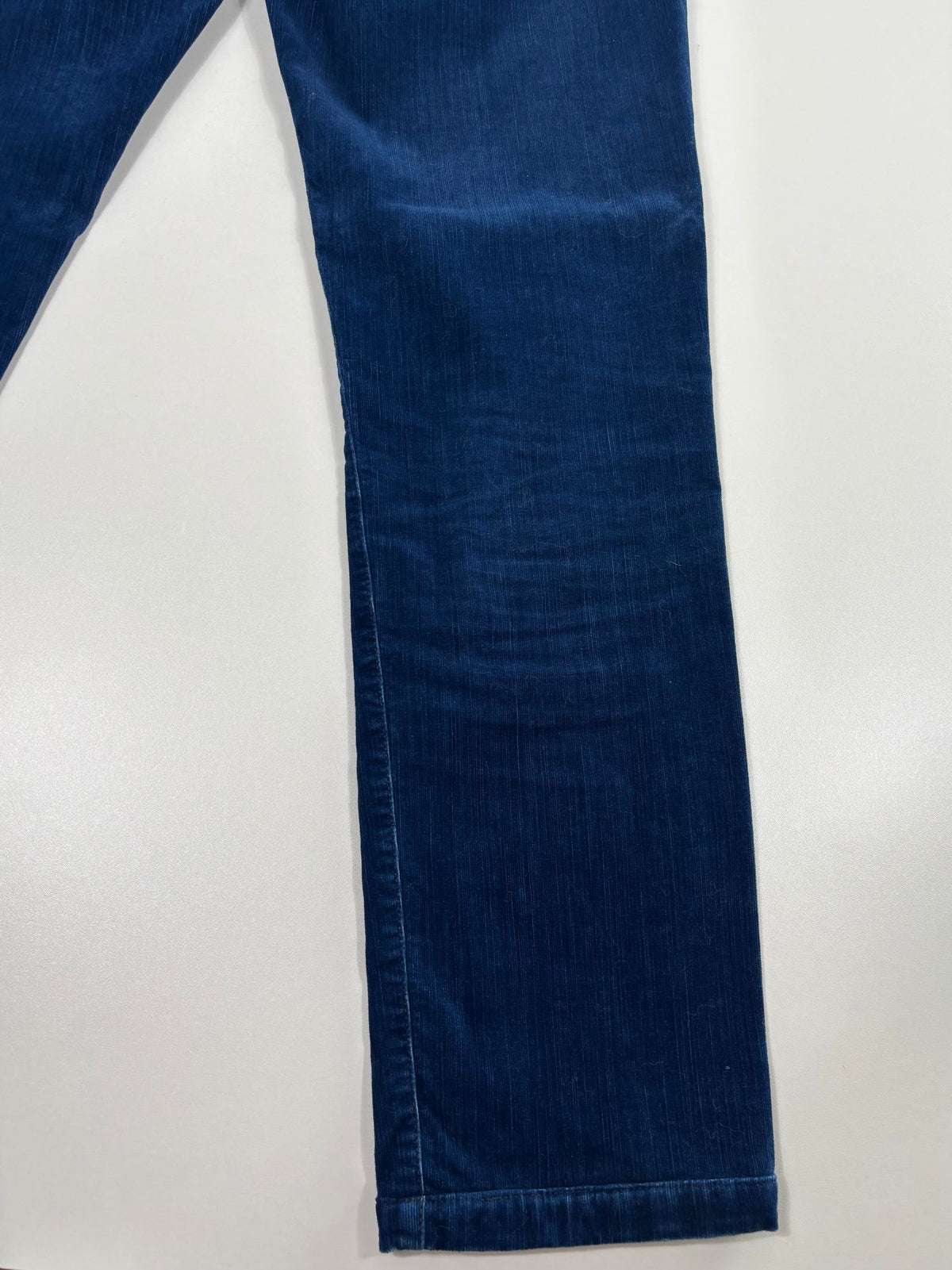 Pantalon cinq poches Kiton velours côtelé bleu indigo – Taille FR 48-9