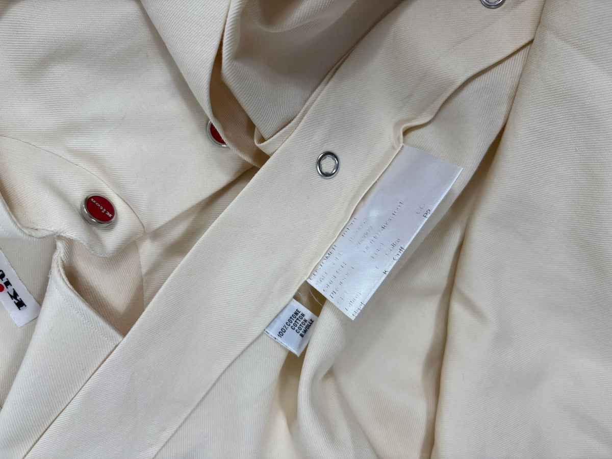 Chemise Kiton sergé de coton crème boutons rouges – Taille XL-7