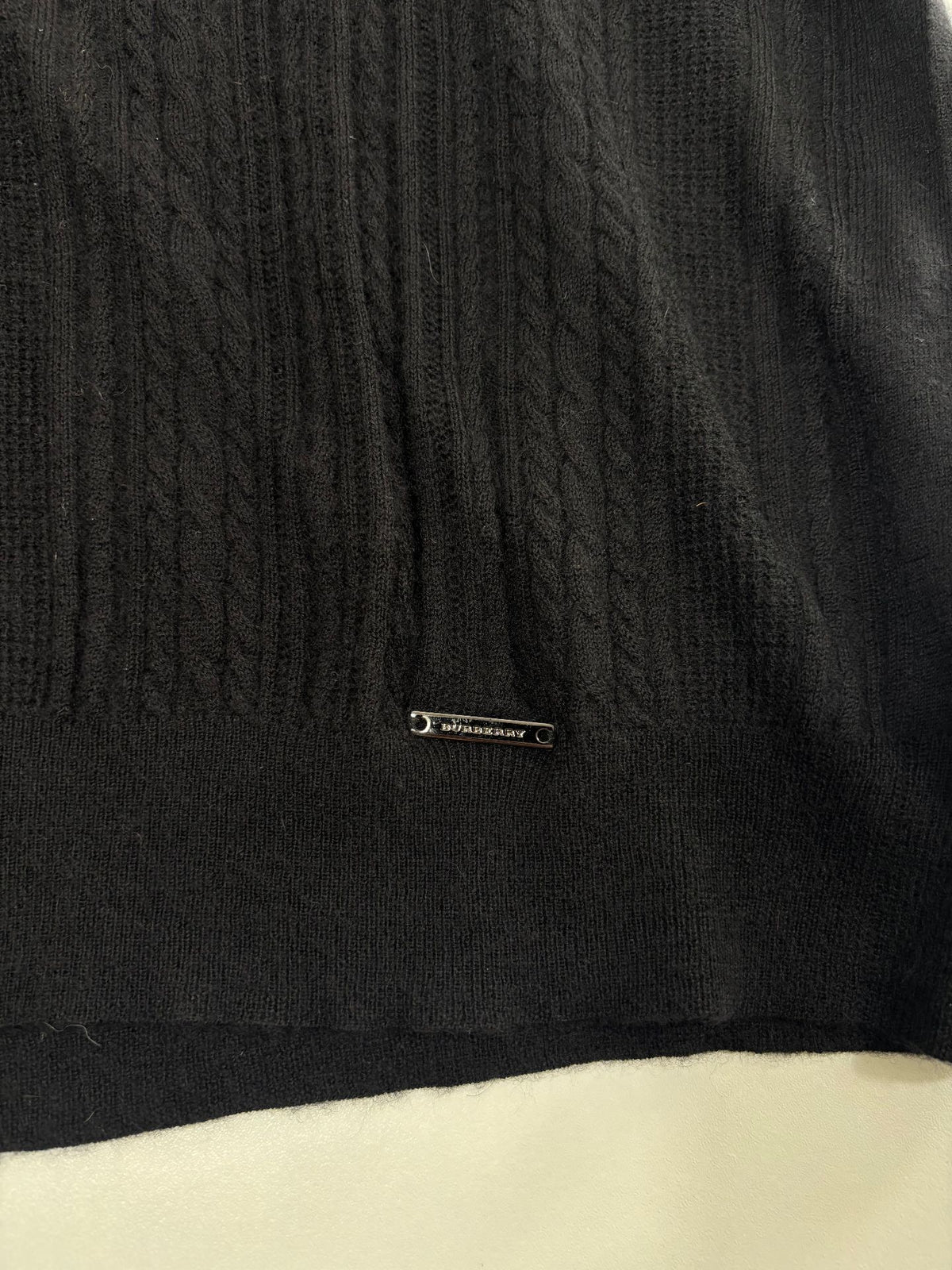 Gilet Burberry London cachemire noir maille torsadée – Taille XL-3