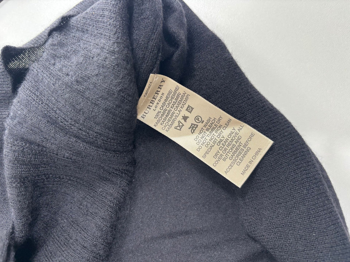 Gilet Burberry London cachemire noir maille torsadée – Taille XL-6