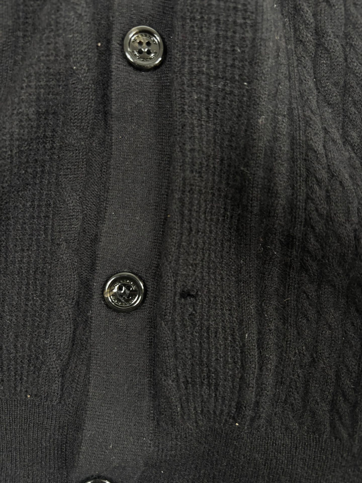 Gilet Burberry London cachemire noir maille torsadée – Taille XL-7