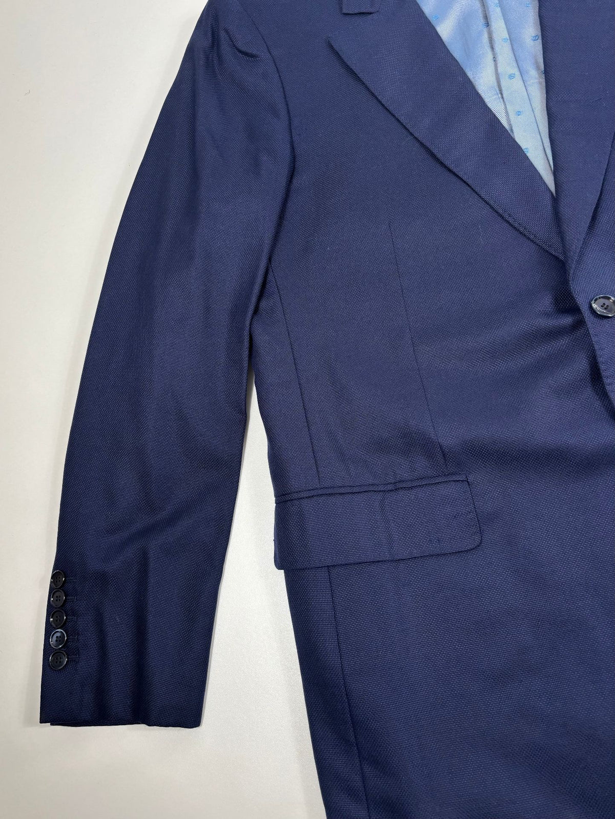 Blazer Francesco Smalto cachemire soie bleu marine – Taille 58-4