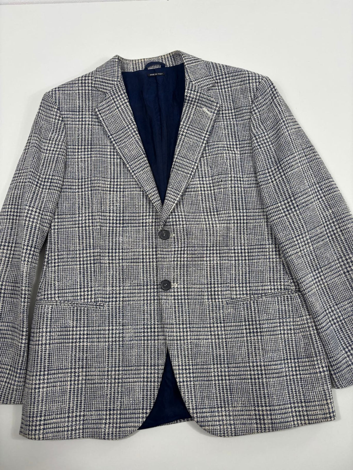 Veste Giorgio Armani George prince de Galles bleu et écru – Taille 56-6