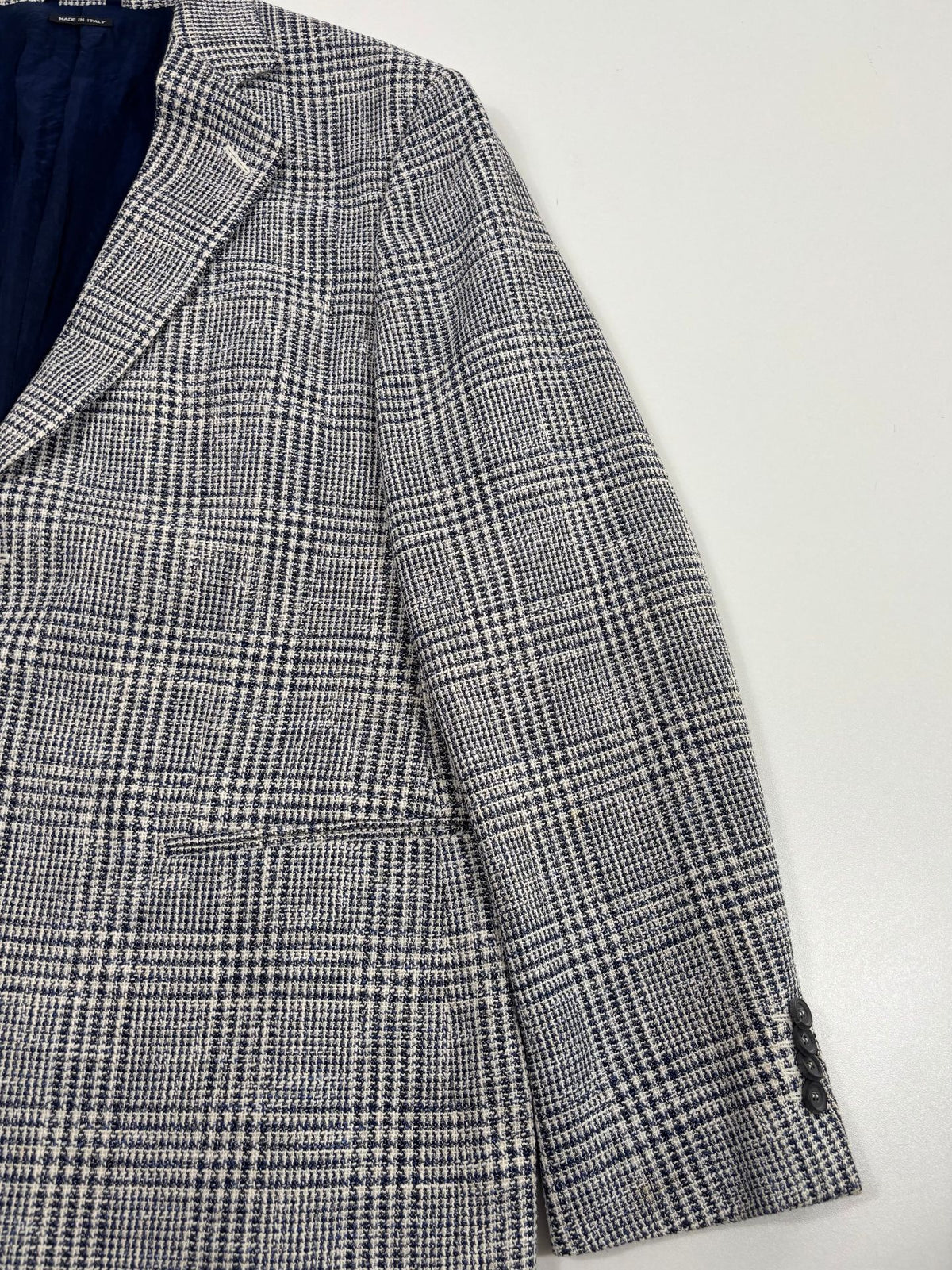 Veste Giorgio Armani George prince de Galles bleu et écru – Taille 56-2