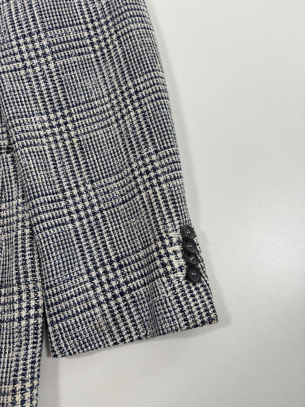 Veste Giorgio Armani George prince de Galles bleu et écru – Taille 56-3