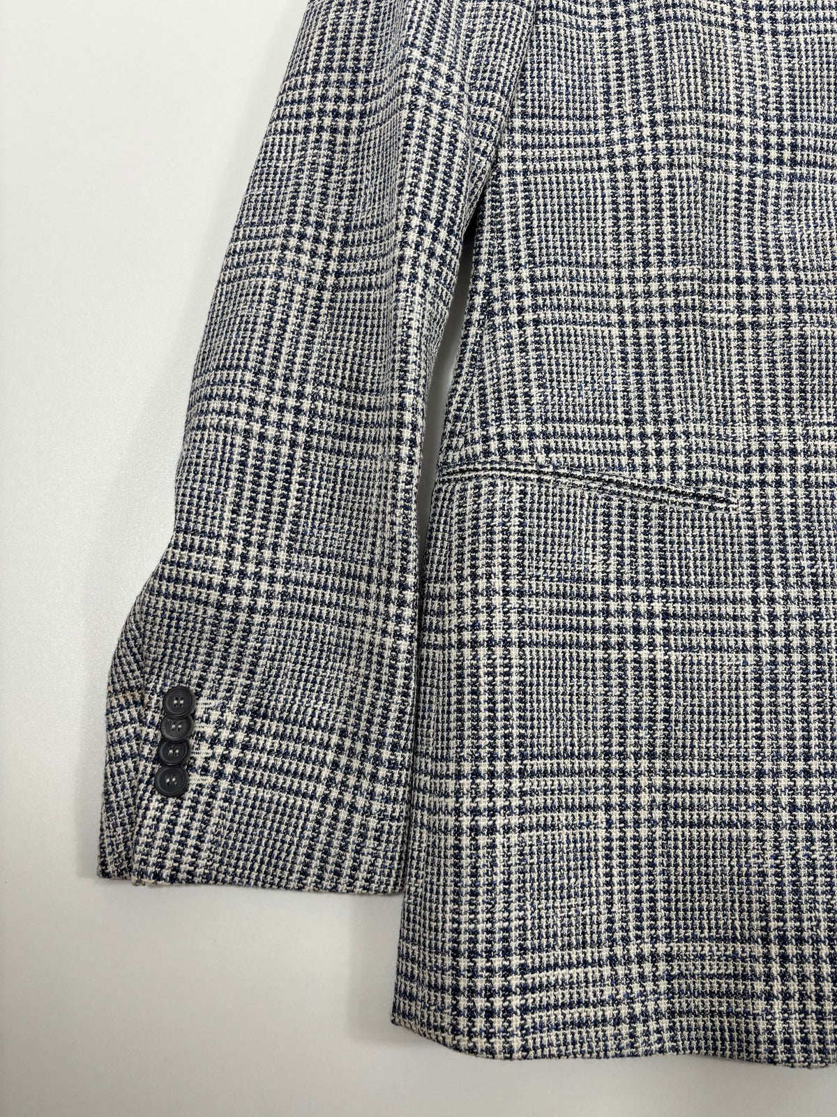 Veste Giorgio Armani George prince de Galles bleu et écru – Taille 56-5