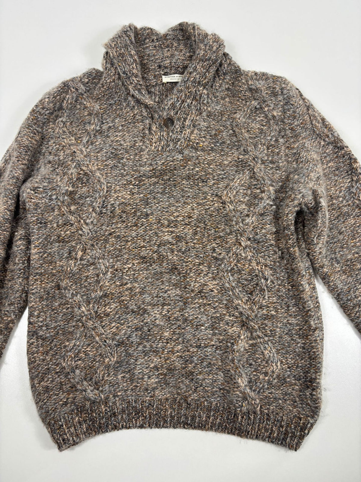 Pull Werner Scherer col châle alpaga cachemire torsadé – Taille XL-6