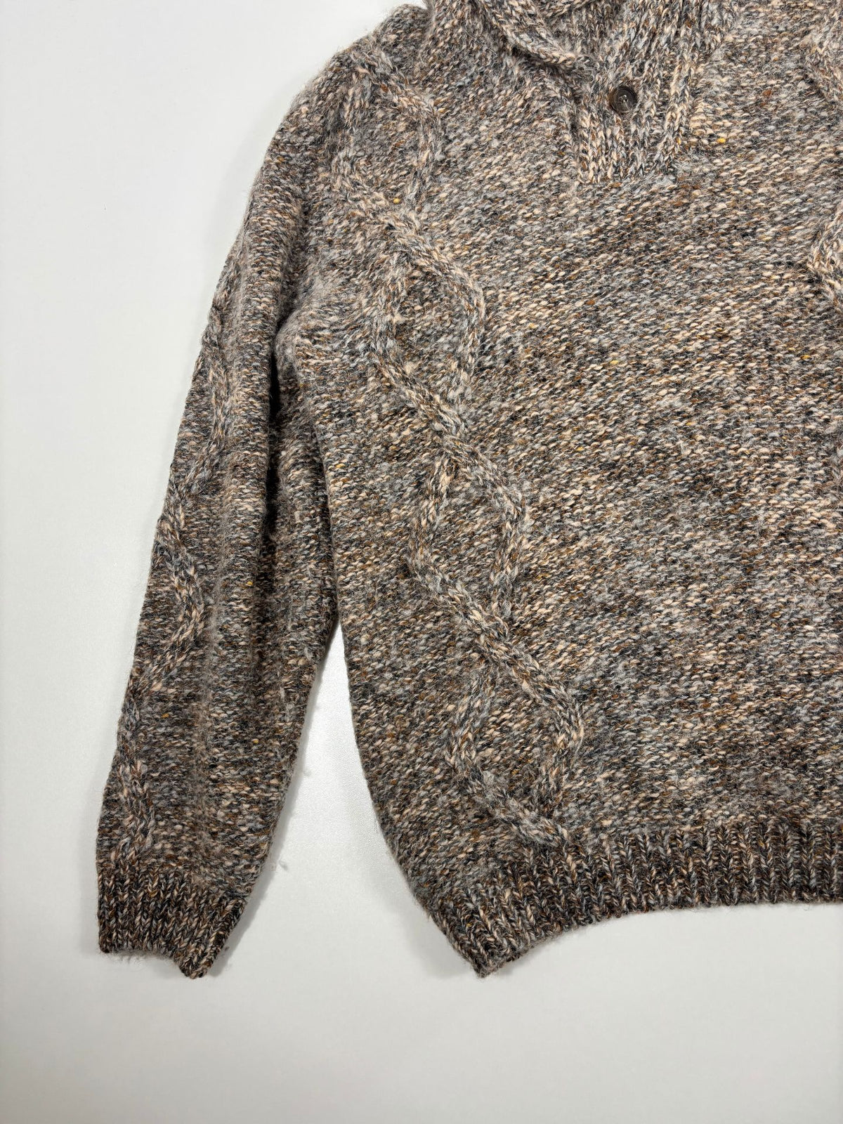 Pull Werner Scherer col châle alpaga cachemire torsadé – Taille XL-2