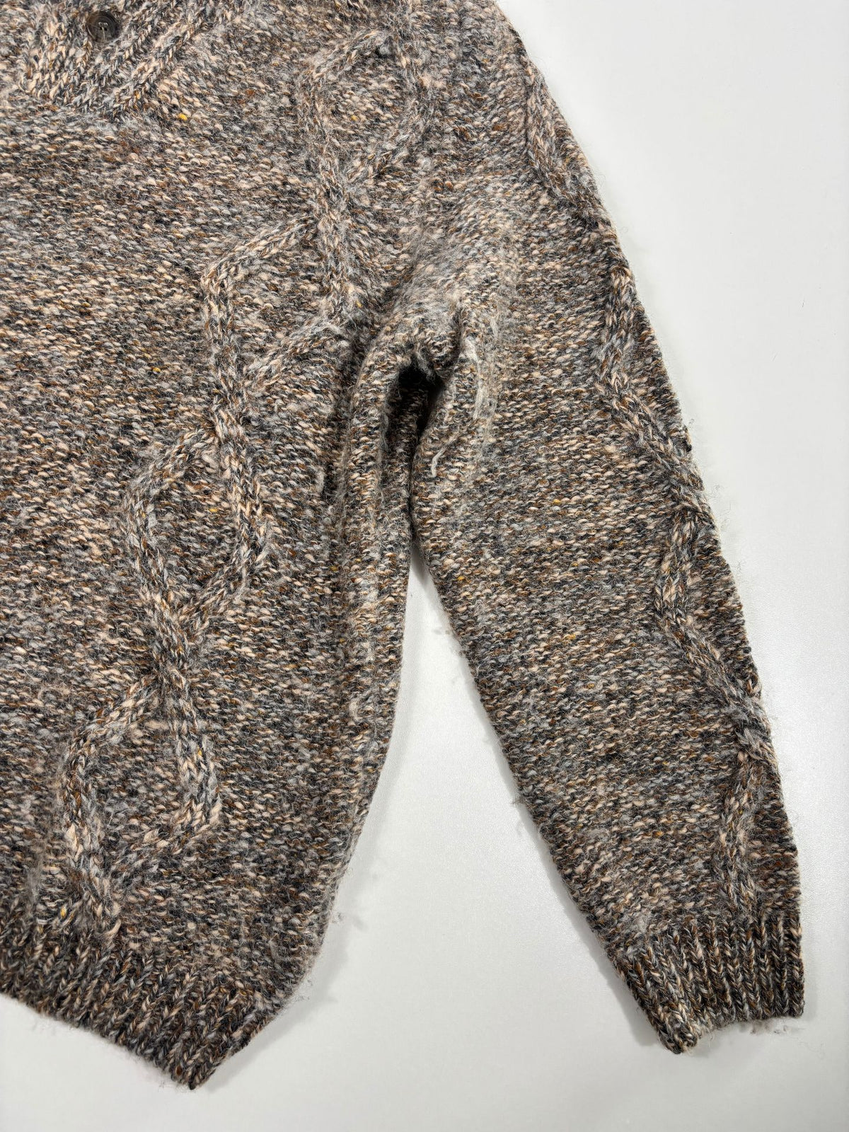 Pull Werner Scherer col châle alpaga cachemire torsadé – Taille XL-3