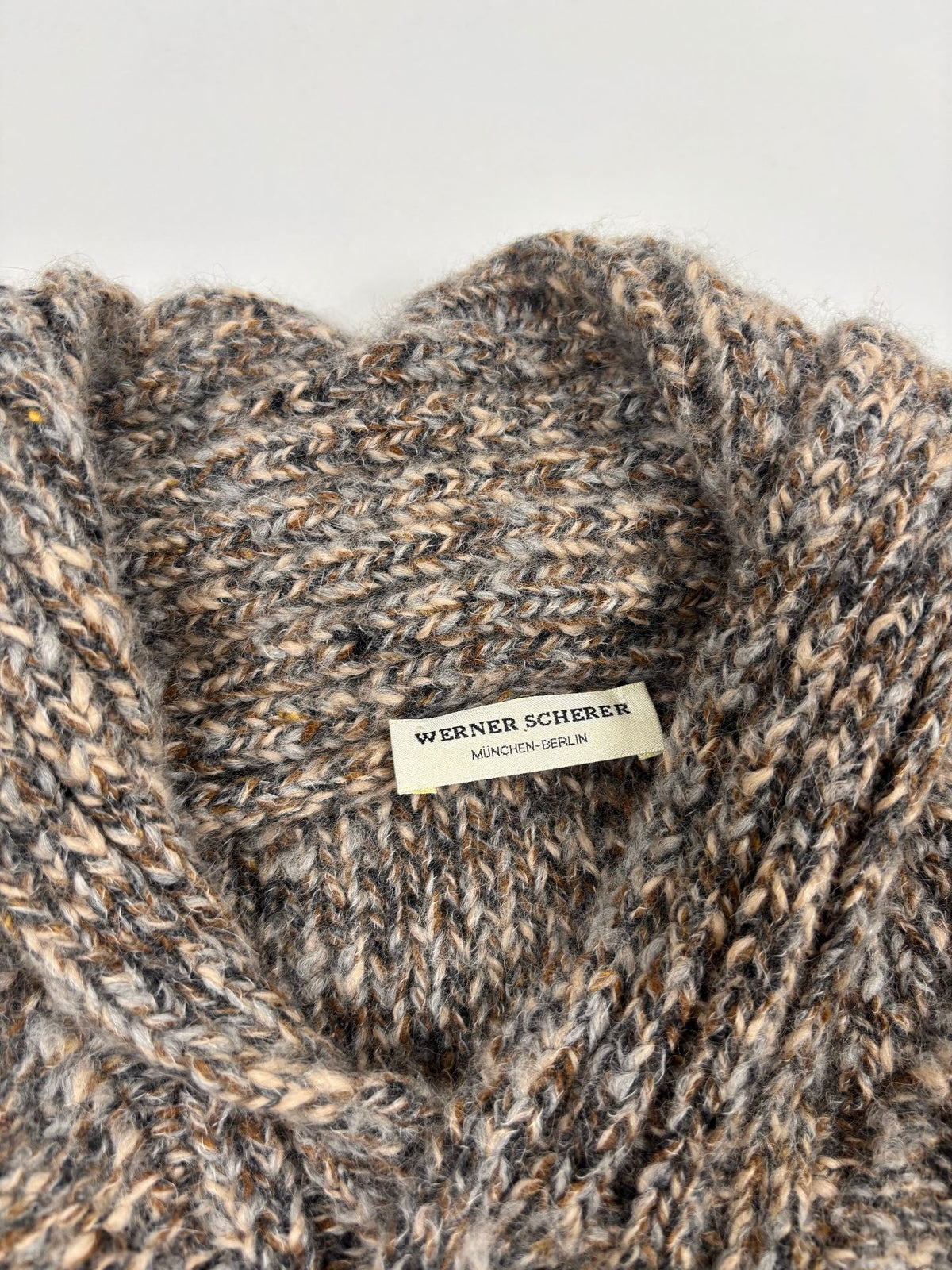 Pull Werner Scherer col châle alpaga cachemire torsadé – Taille XL-4